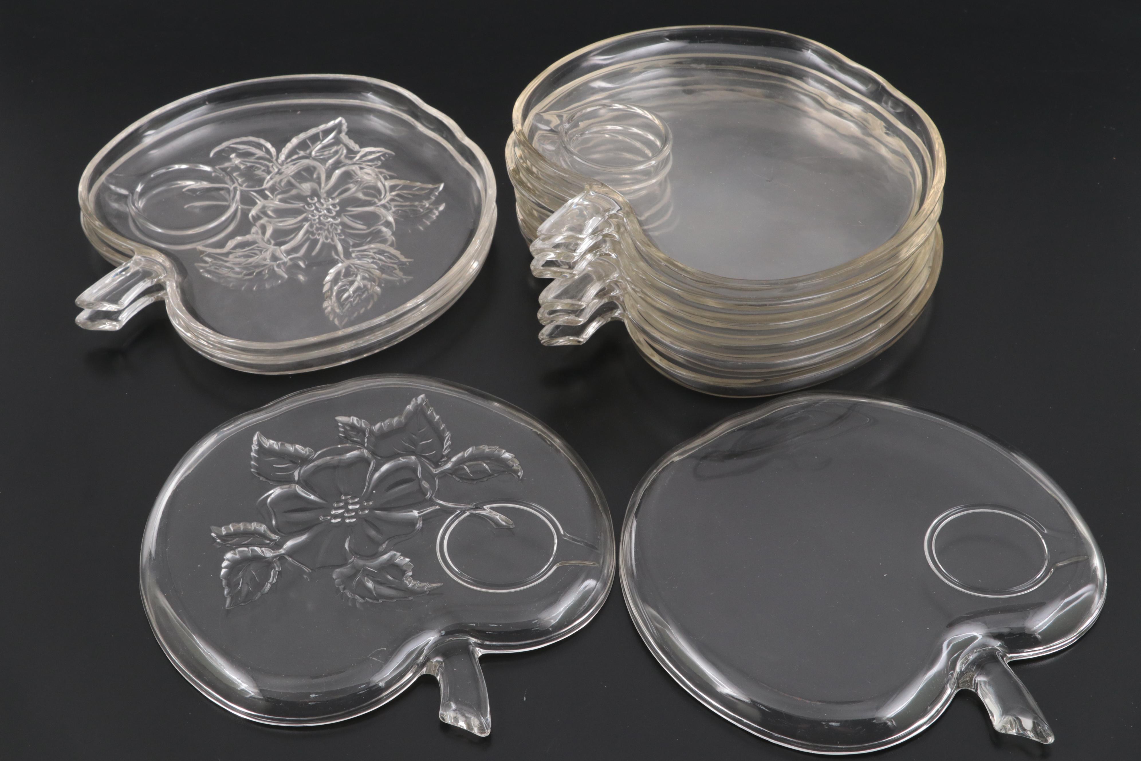 Anchor Hocking "Sedona" Glass Old Fashioned Tumblers with Other Snack Plates