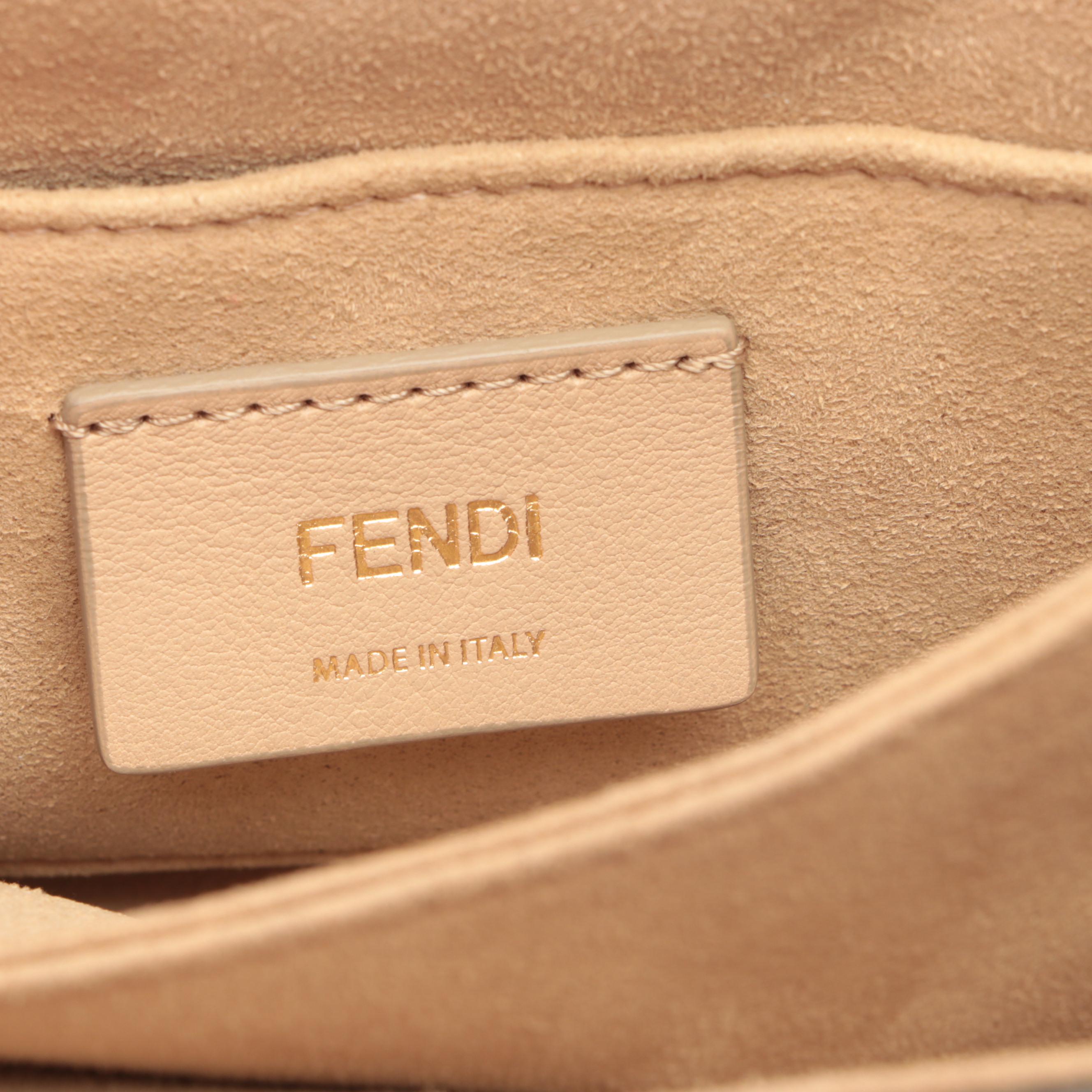 Fendi Kan I Flap Front Crossbody in Scalloped  Leather