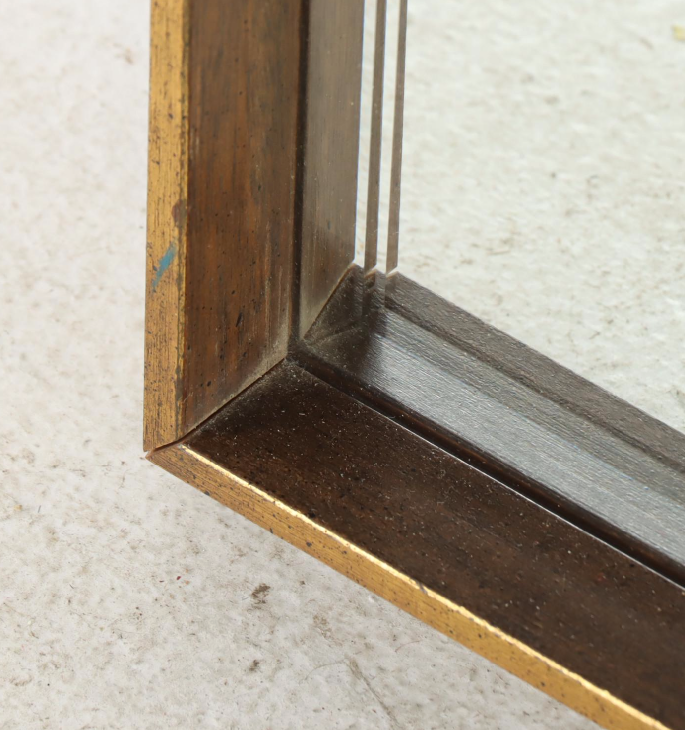 Modernist Giltwood and Beveled Glass MIrror, Mid to Late 20th Century