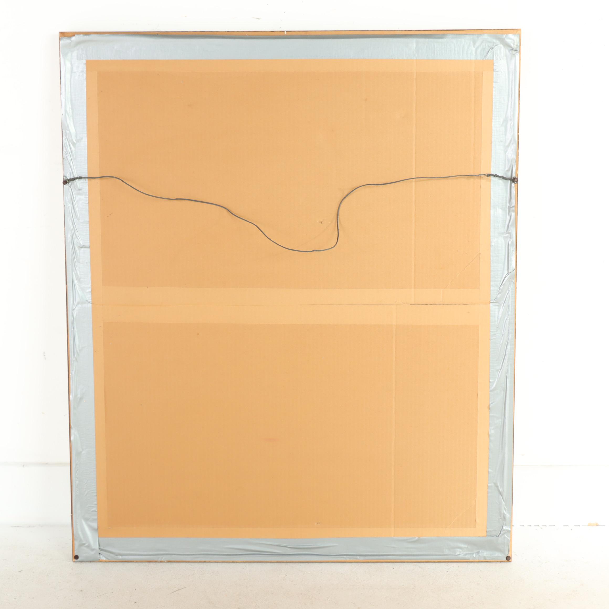Modernist Giltwood and Beveled Glass MIrror, Mid to Late 20th Century