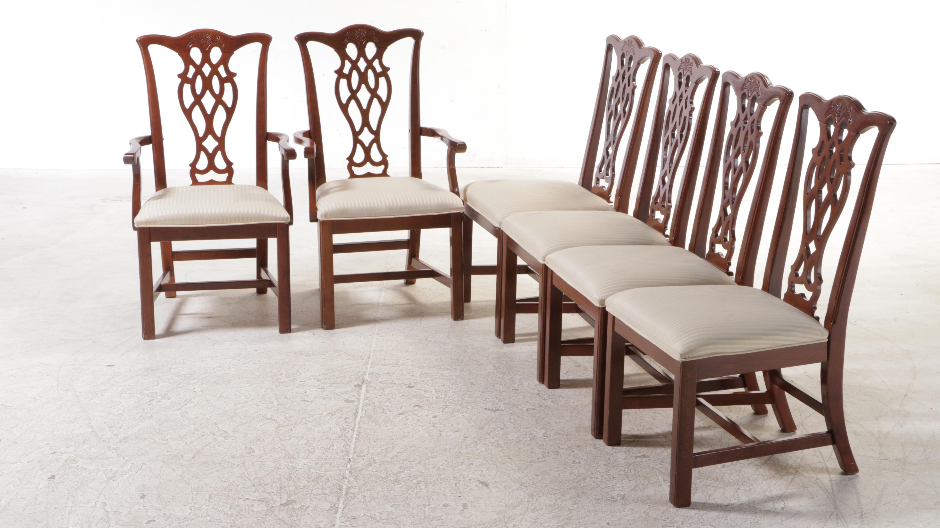 Regency Style Mahogany Extension Dining Table with Six Chairs