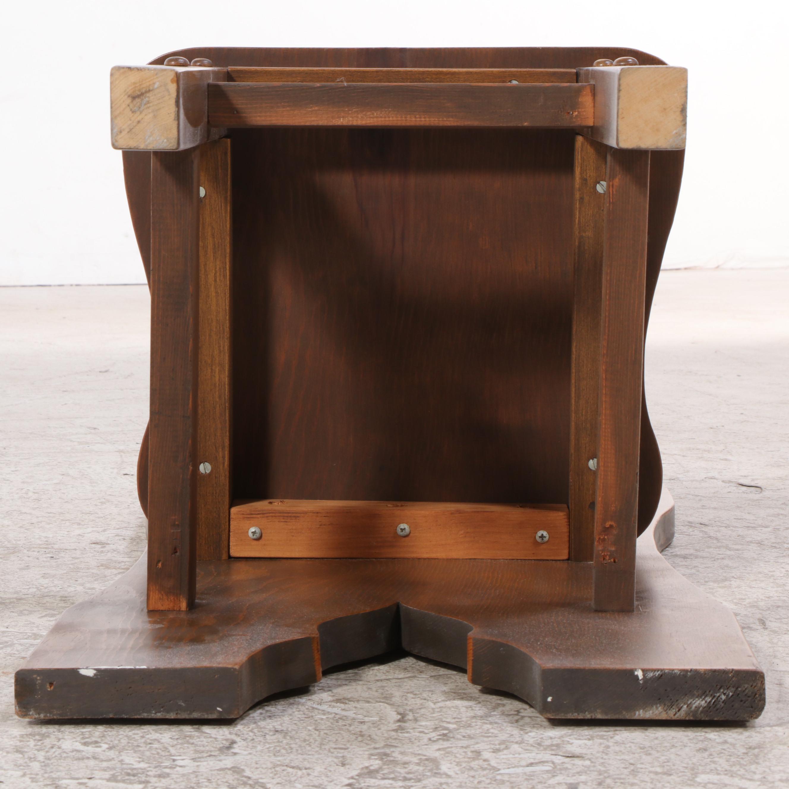 Claude Lemons Jr. Colonial Style Pine and Oak Secretary Bookcase with Side Chair