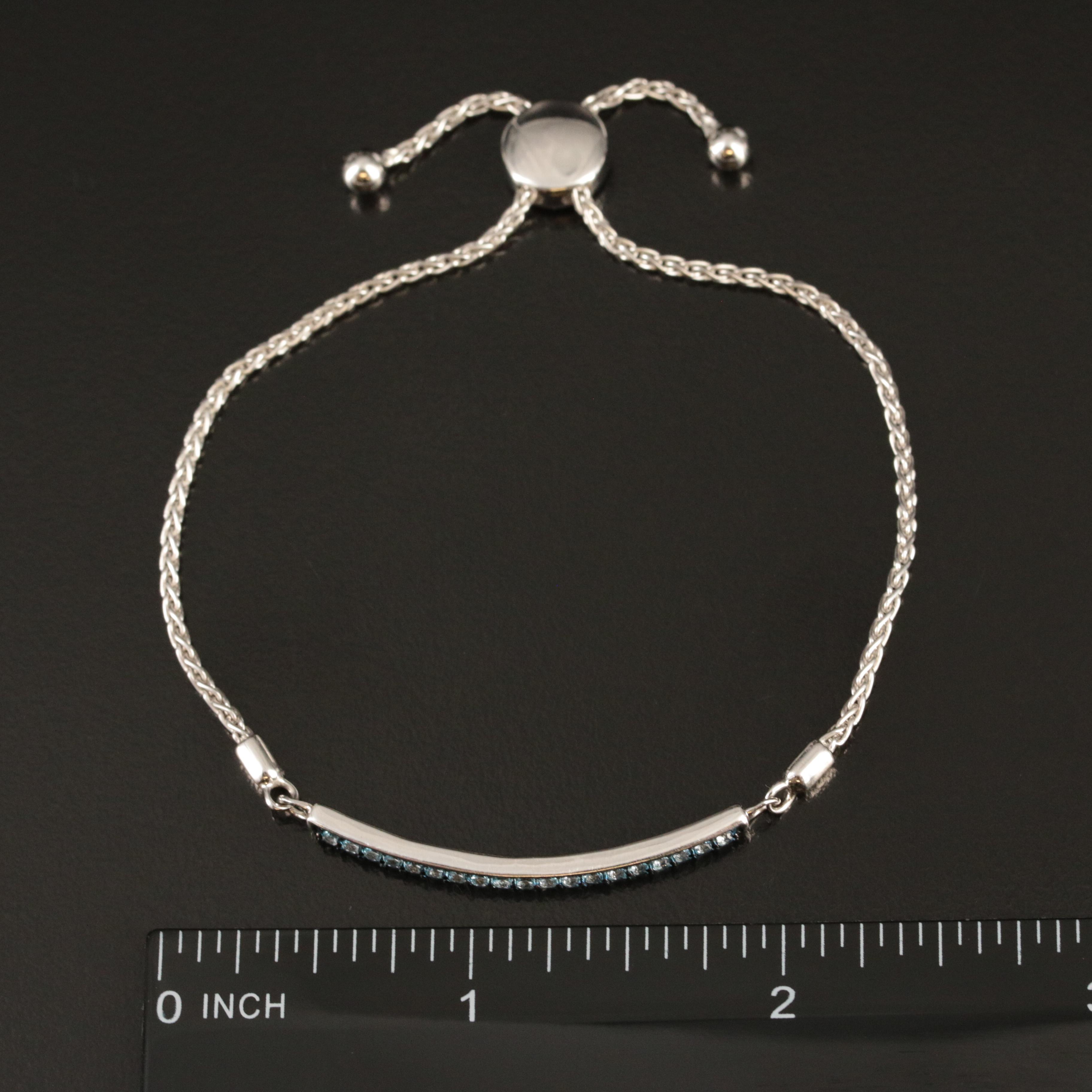 Sterling Topaz Bolo Bracelet