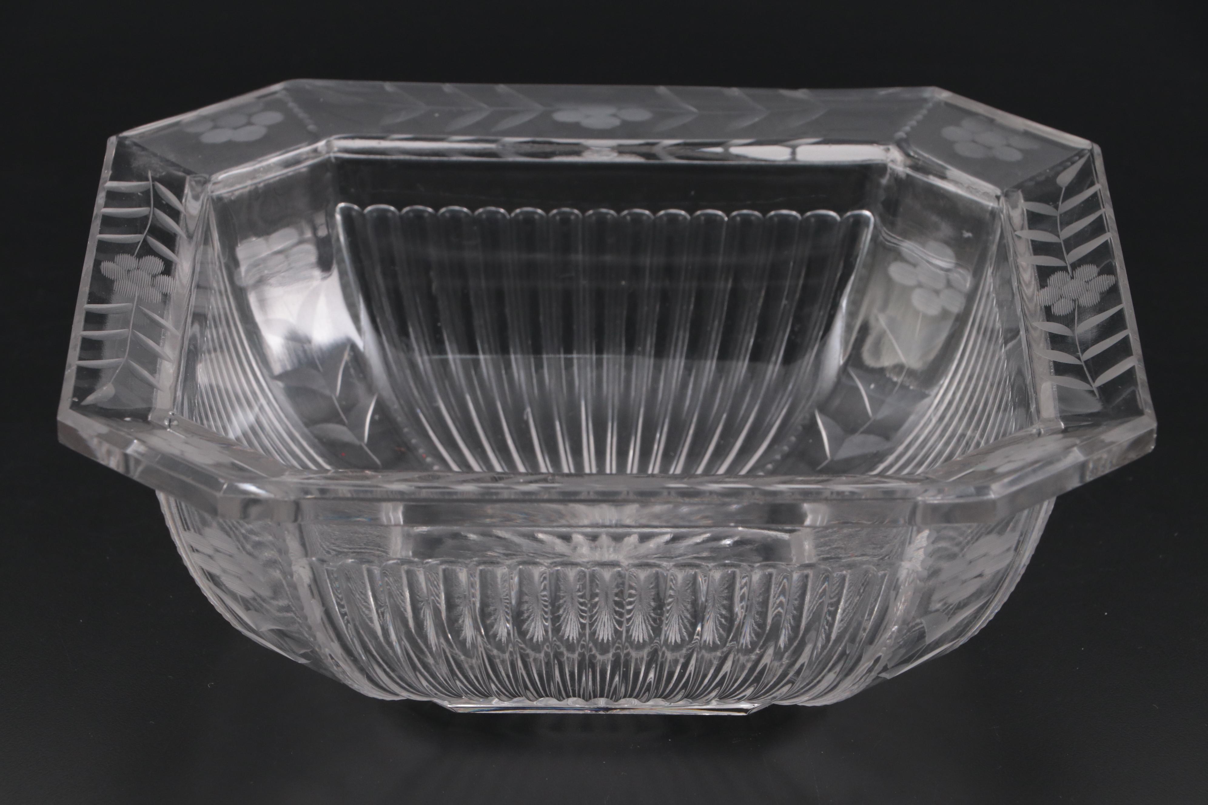 Heisey "Colonial Clear" Plates and Other Bowl, Mid-20th Century