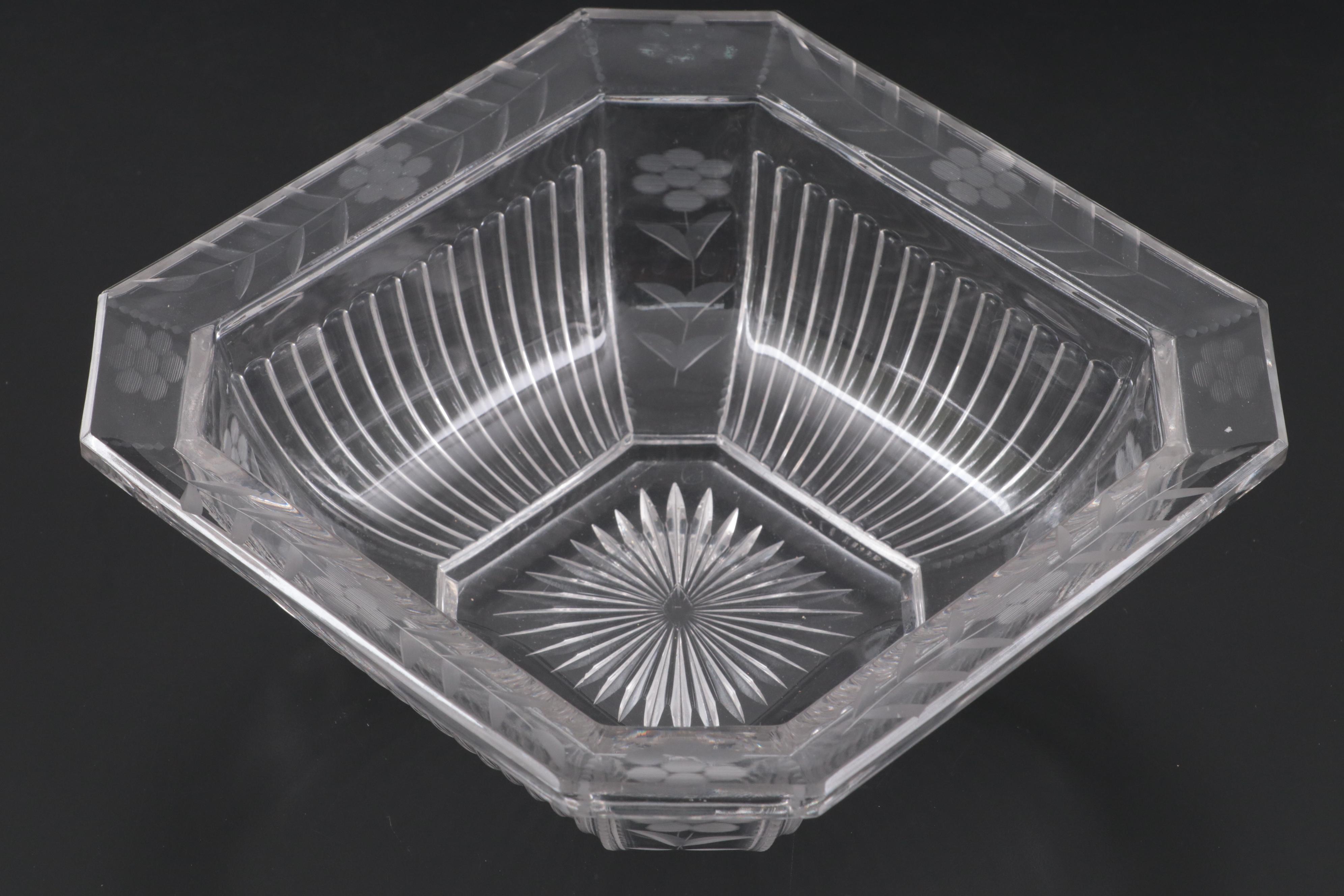 Heisey "Colonial Clear" Plates and Other Bowl, Mid-20th Century