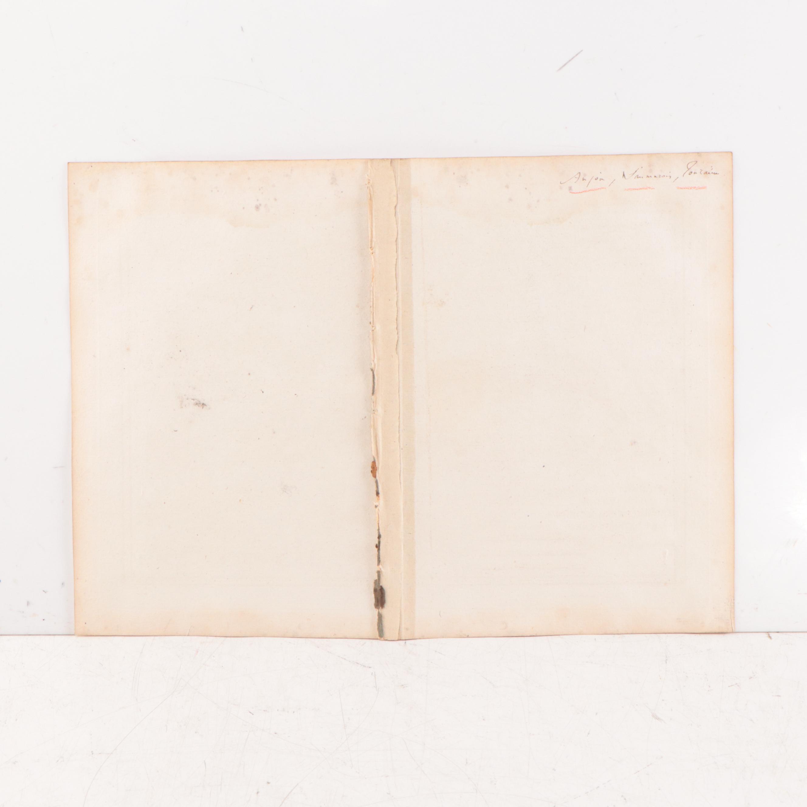 Rigobert Bonne Hand-Colored Map of Anjou, Saumurois, Touraine, 1790