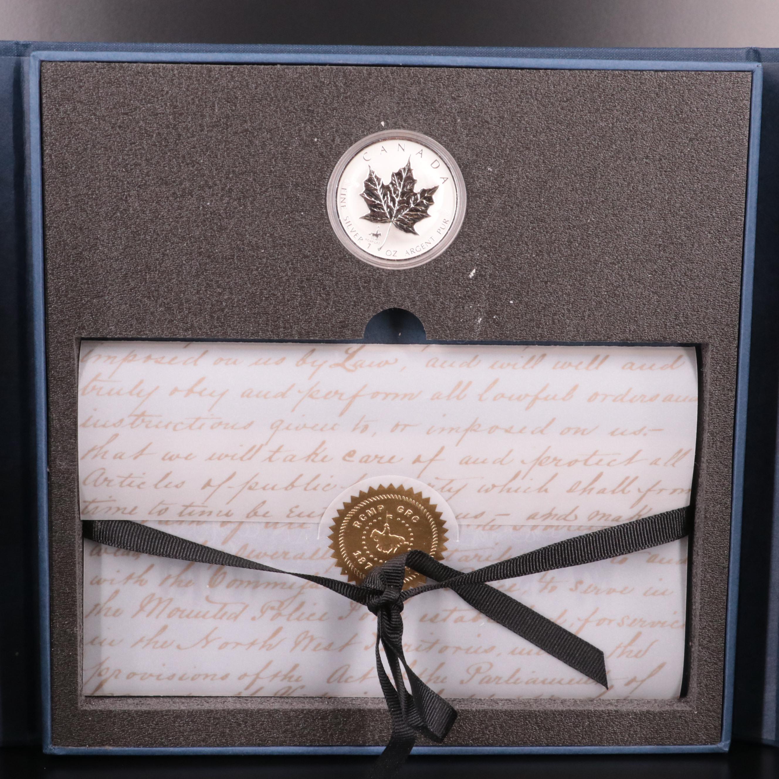 Canada 1998 Silver Maple Leaf Along With a Commemorative Set For the RCMP