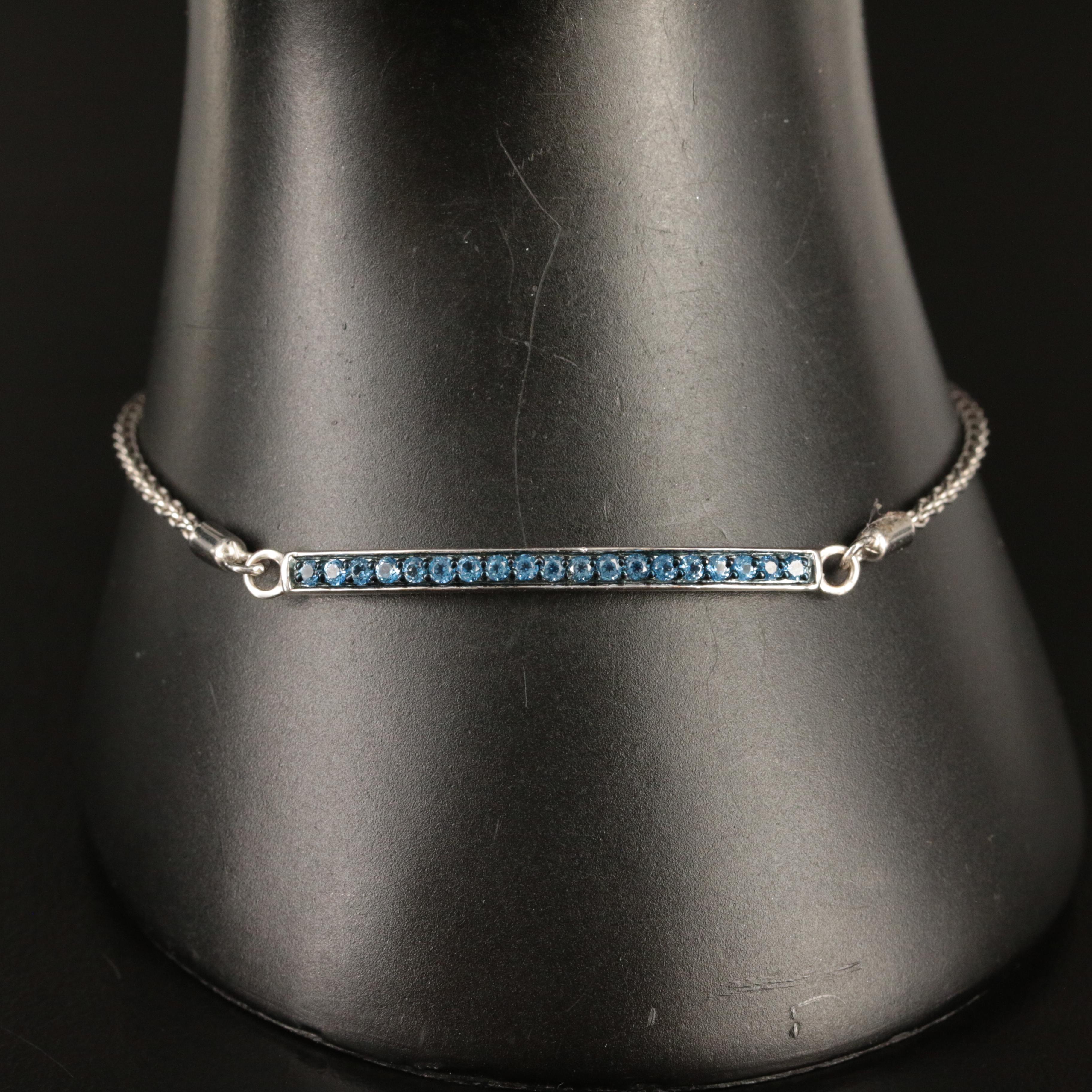 Sterling Topaz Bolo Bracelet