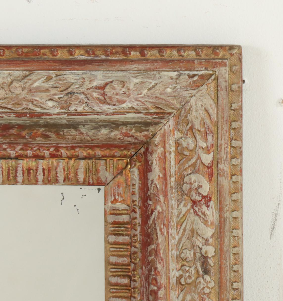 Late Victorian Painted and Parcel-Gilt Mirror, Late 19th/Early 20th Century