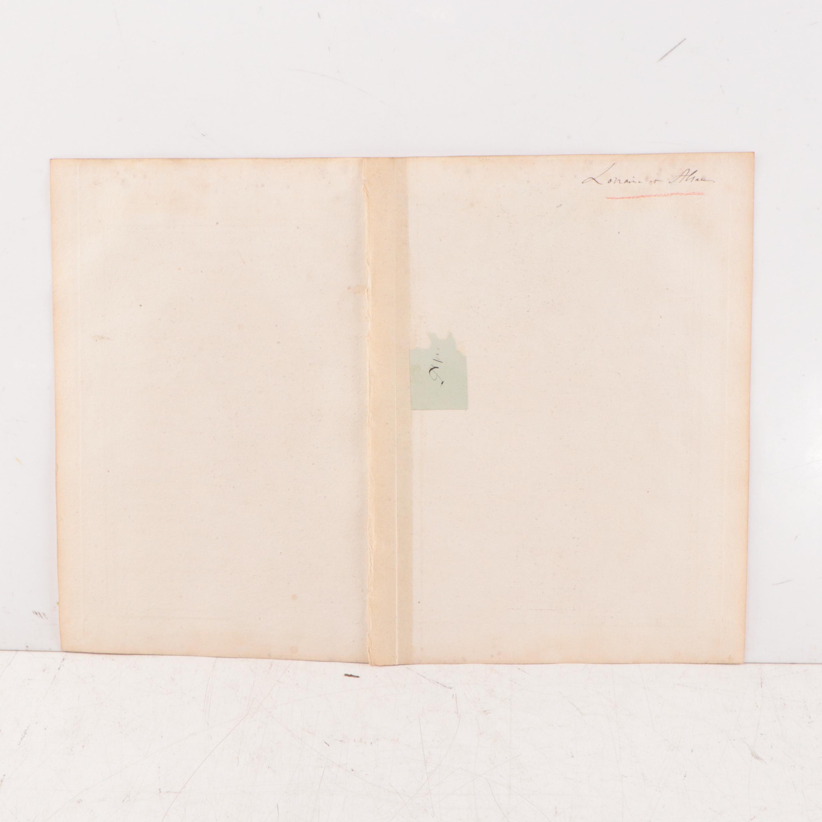 Rigobert Bonne Hand-Colored Map of Lorraine and Alsace, 1790