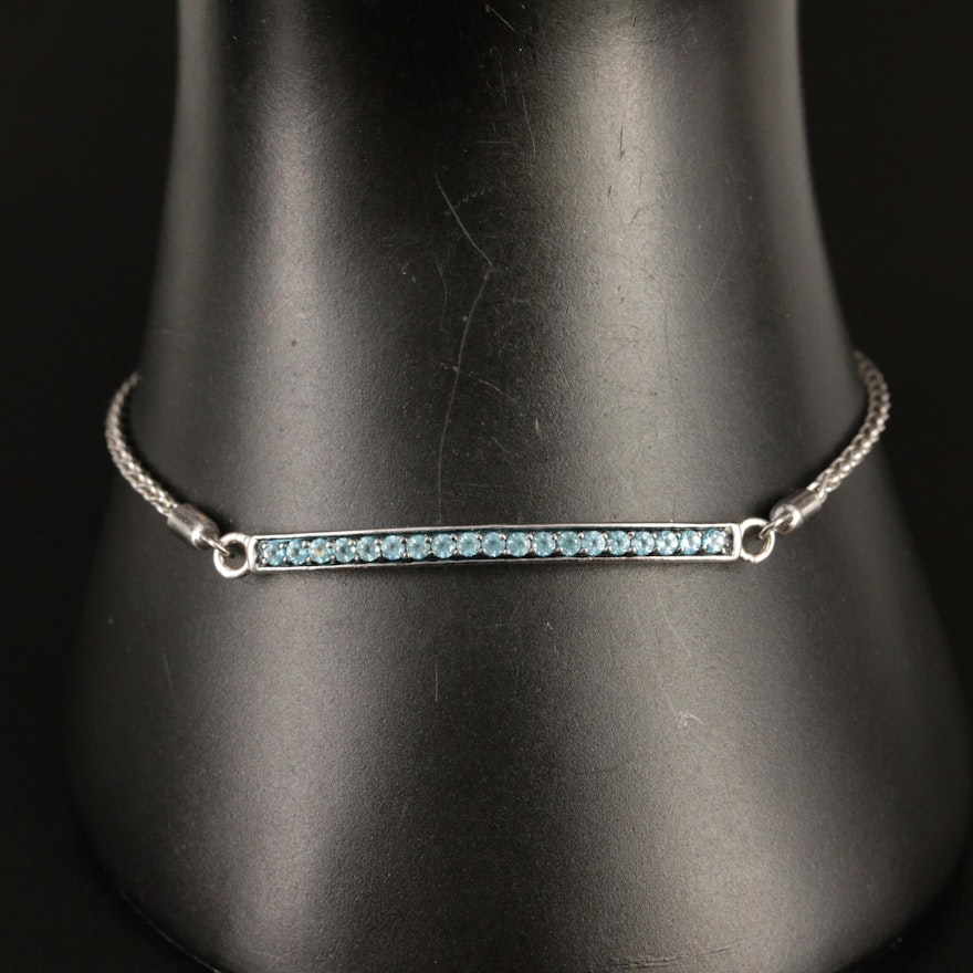 Sterling Topaz Bolo Bracelet