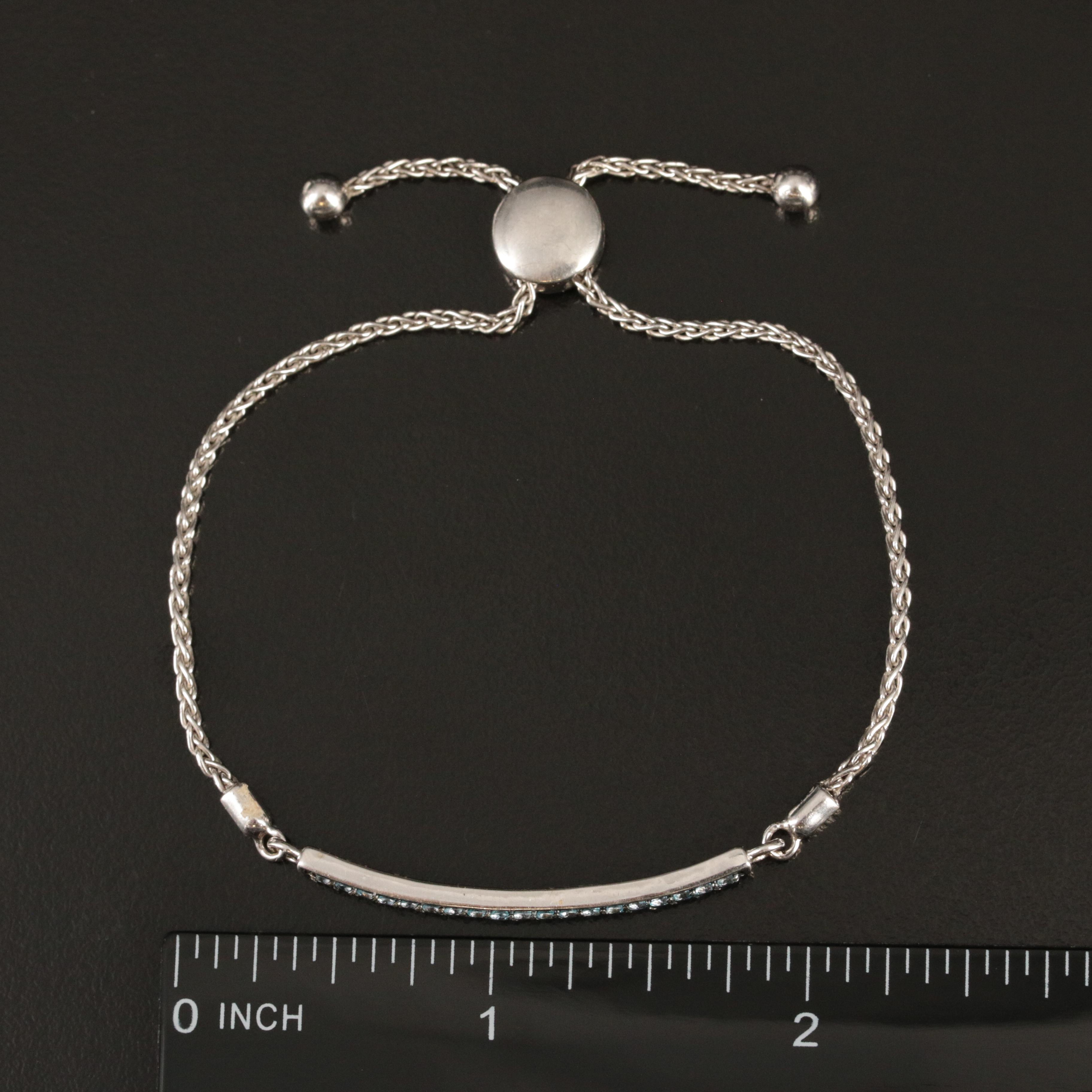 Sterling Topaz Bolo Bracelet
