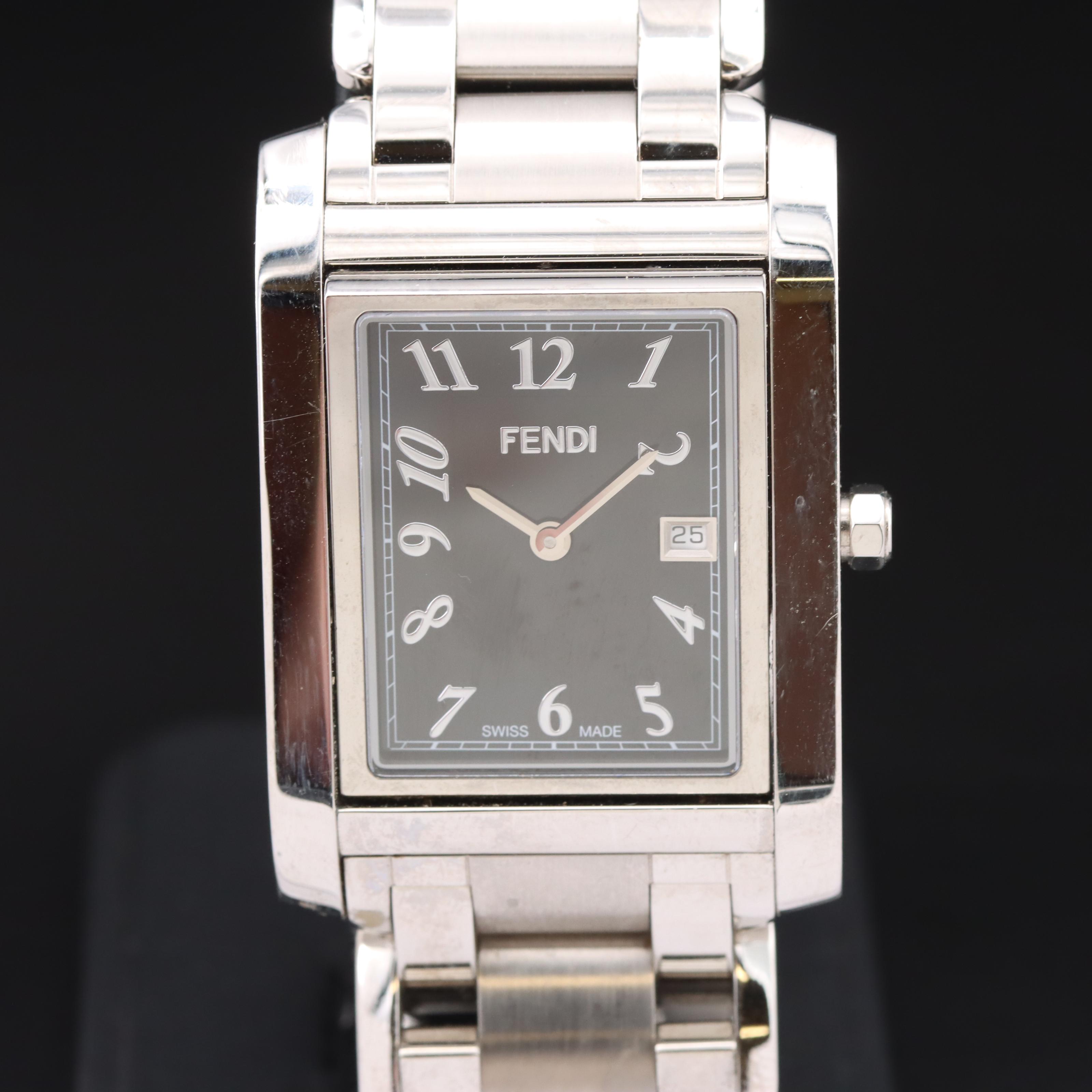 Fendi Orologi Flip Face Stainless Steel Watch