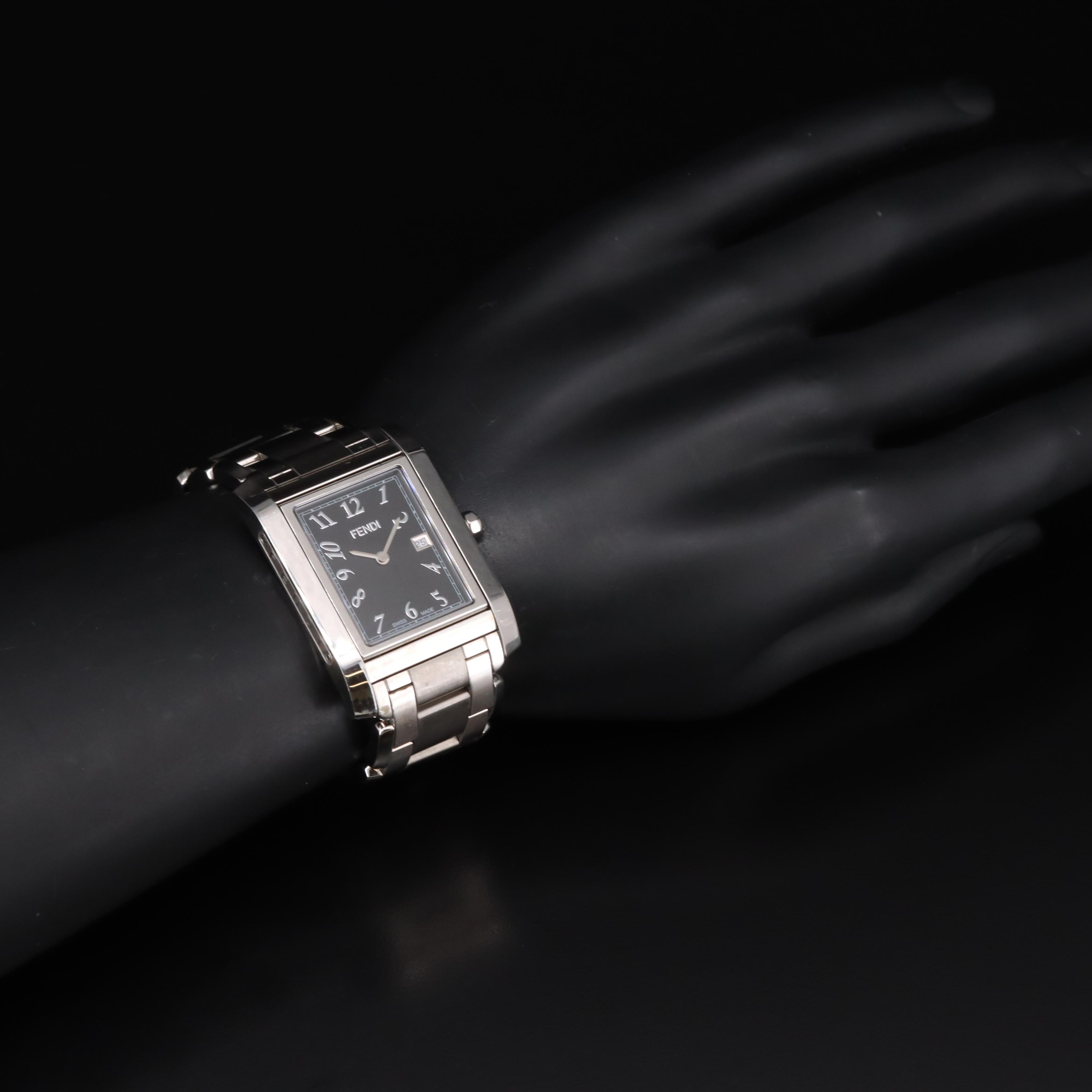 Fendi Orologi Flip Face Stainless Steel Watch