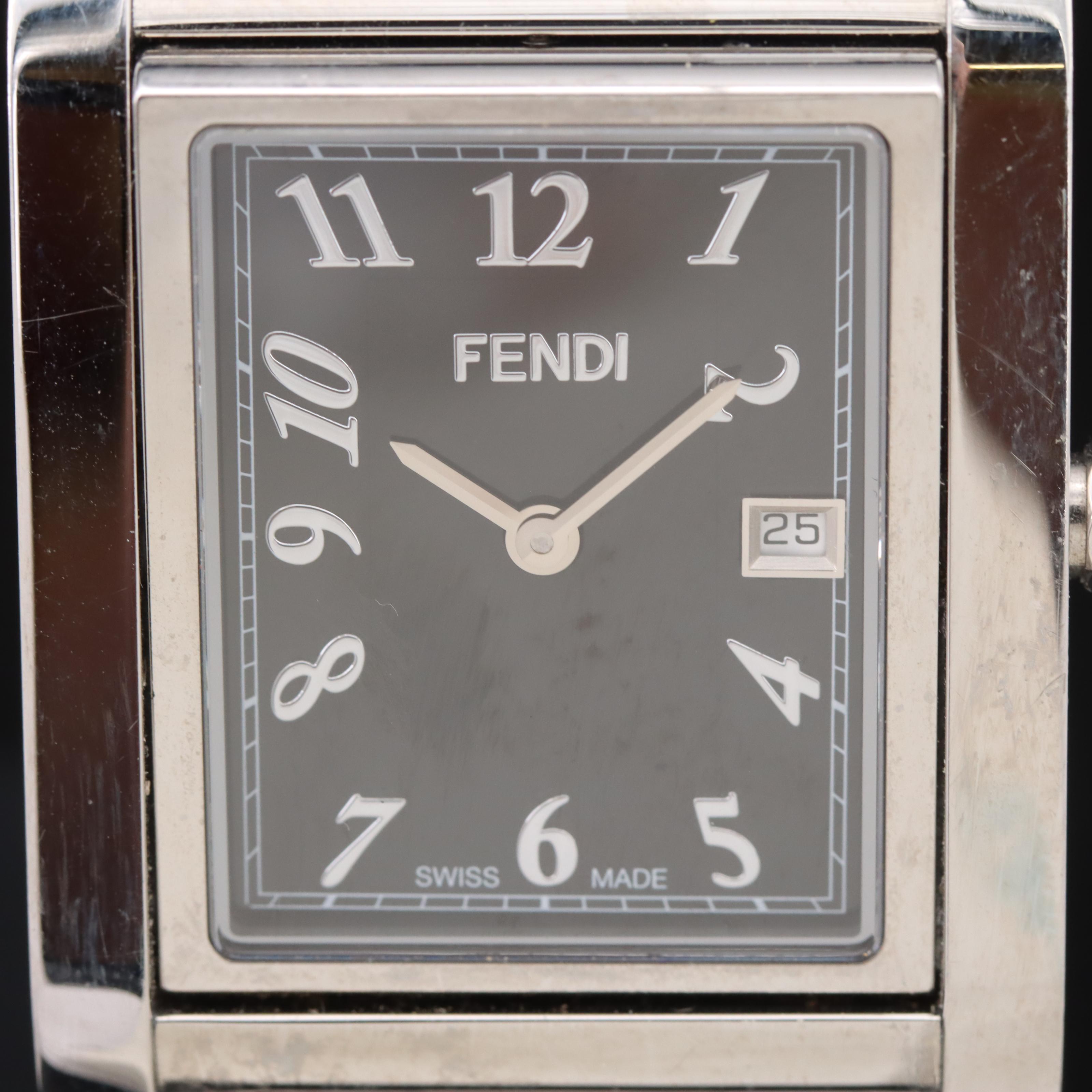 Fendi Orologi Flip Face Stainless Steel Watch