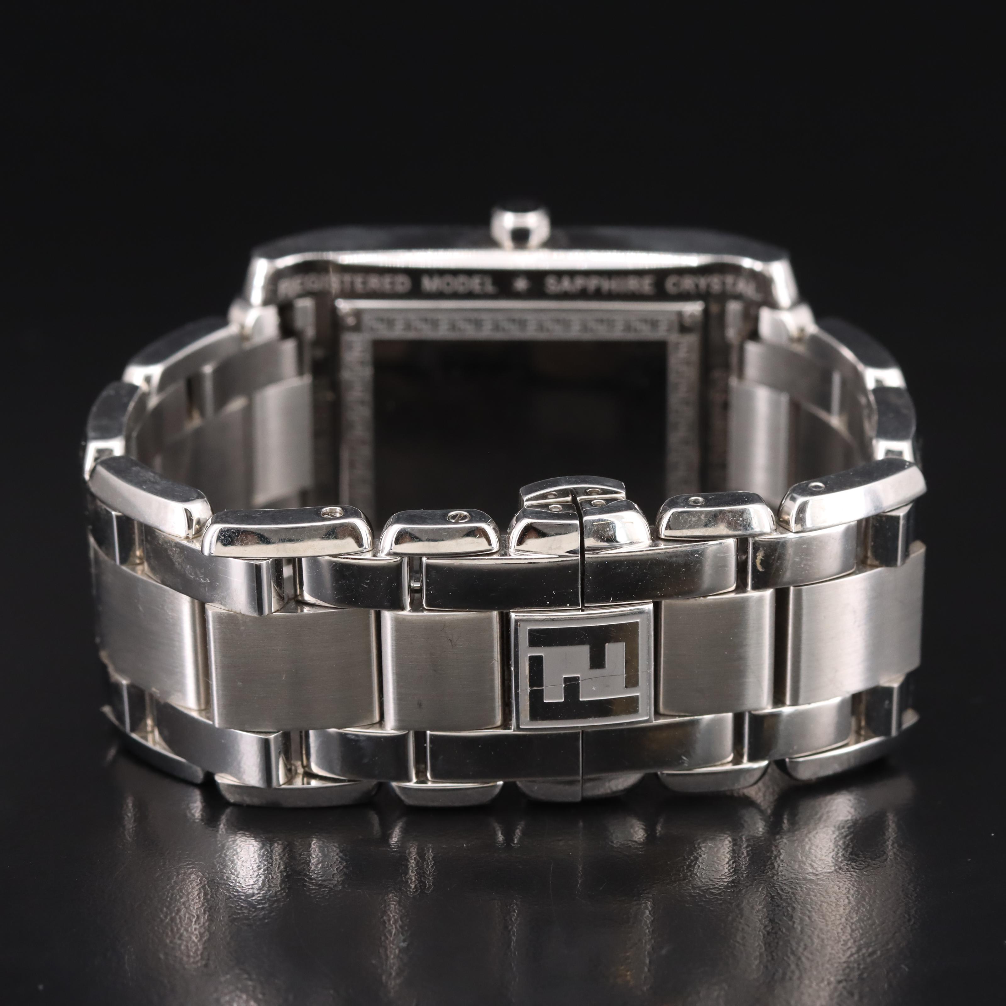 Fendi Orologi Flip Face Stainless Steel Watch