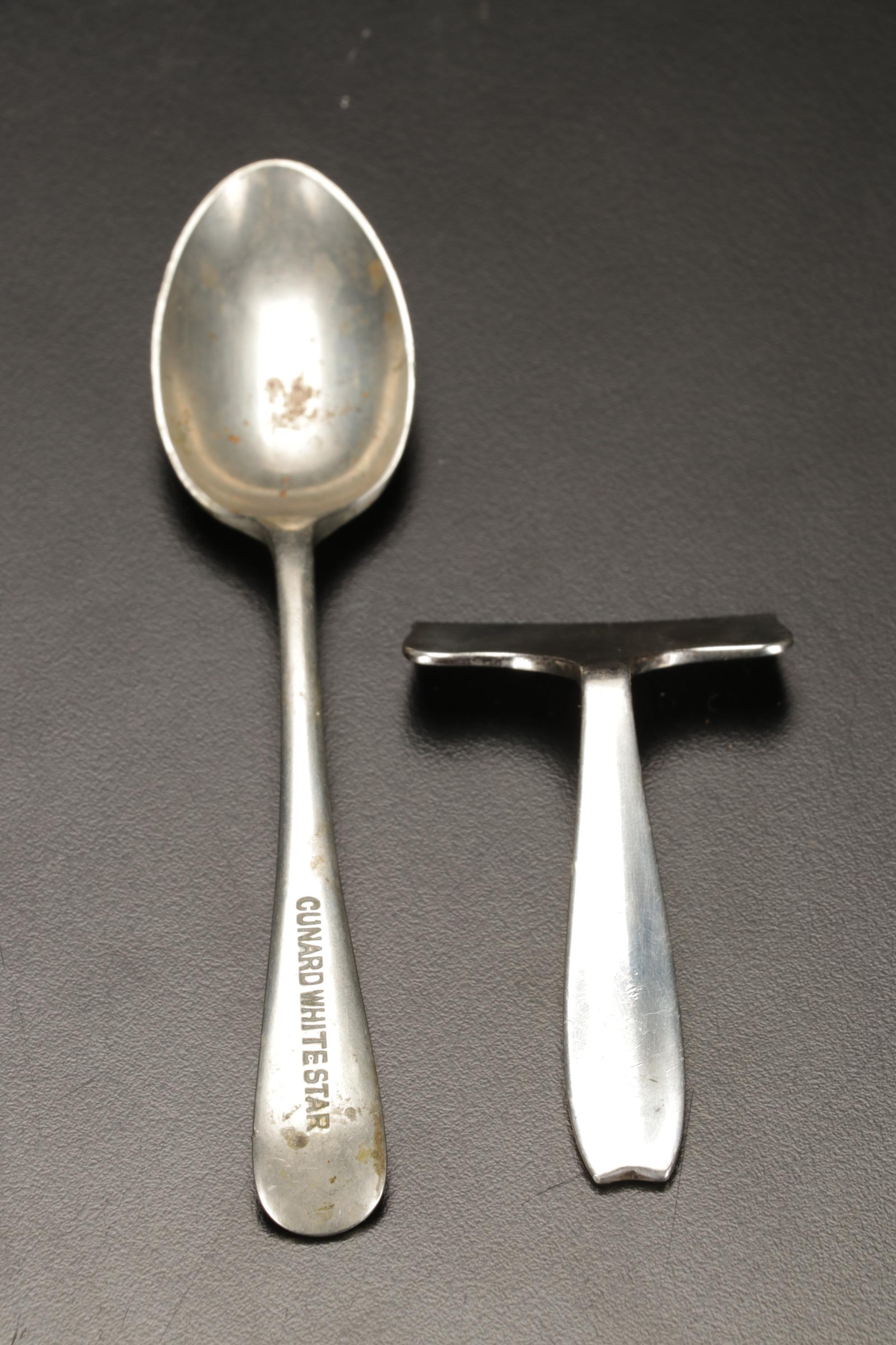 Tiffany & Co. Victorian Sterling Silver Food Pusher with Spoons and Cases