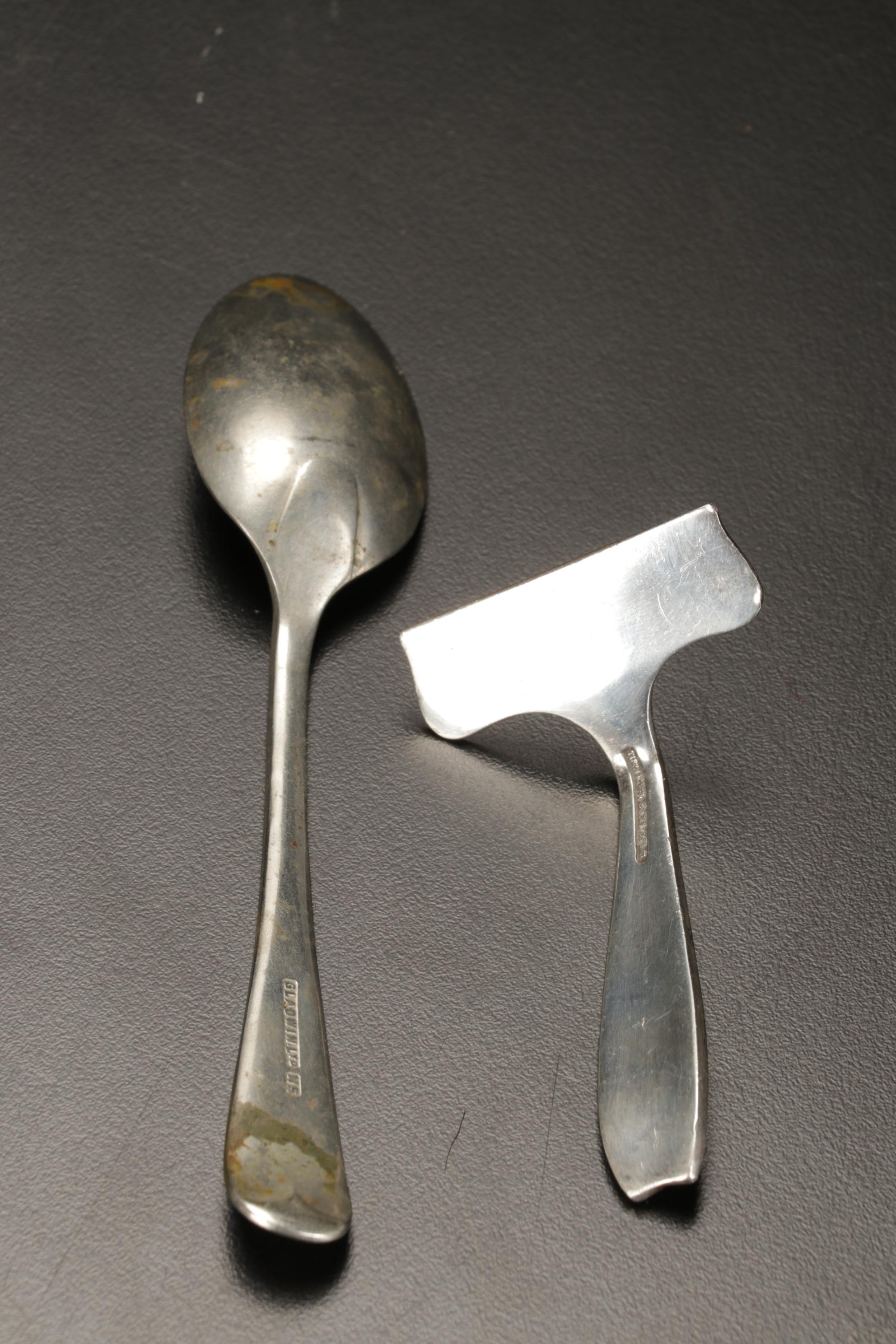 Tiffany & Co. Victorian Sterling Silver Food Pusher with Spoons and Cases