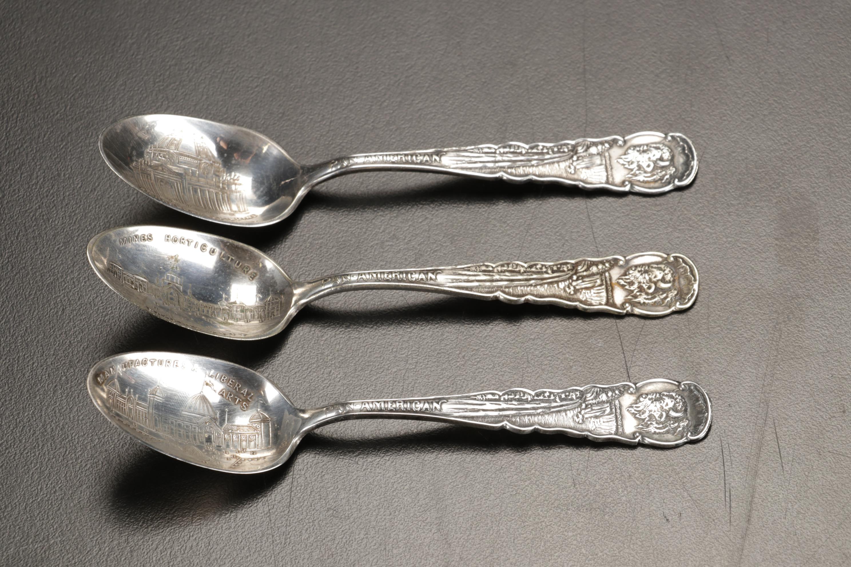 Tiffany & Co. Victorian Sterling Silver Food Pusher with Spoons and Cases