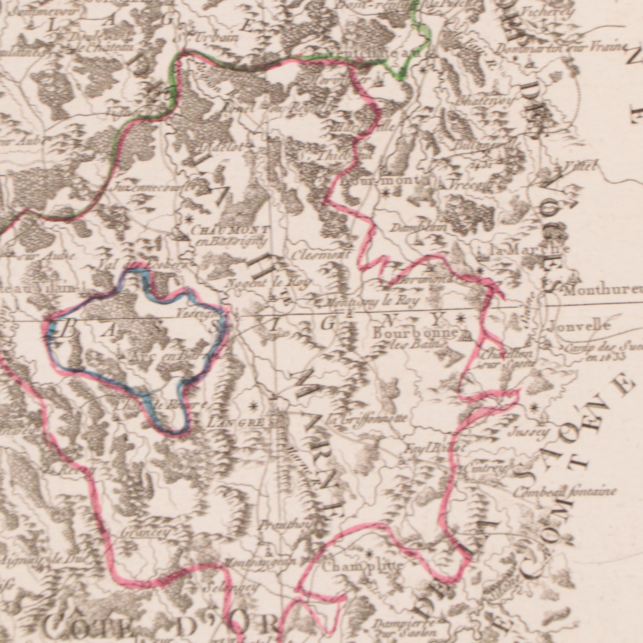 Rigobert Bonne Hand-Colored Map "Départements et Districts de Champagne et Brie"