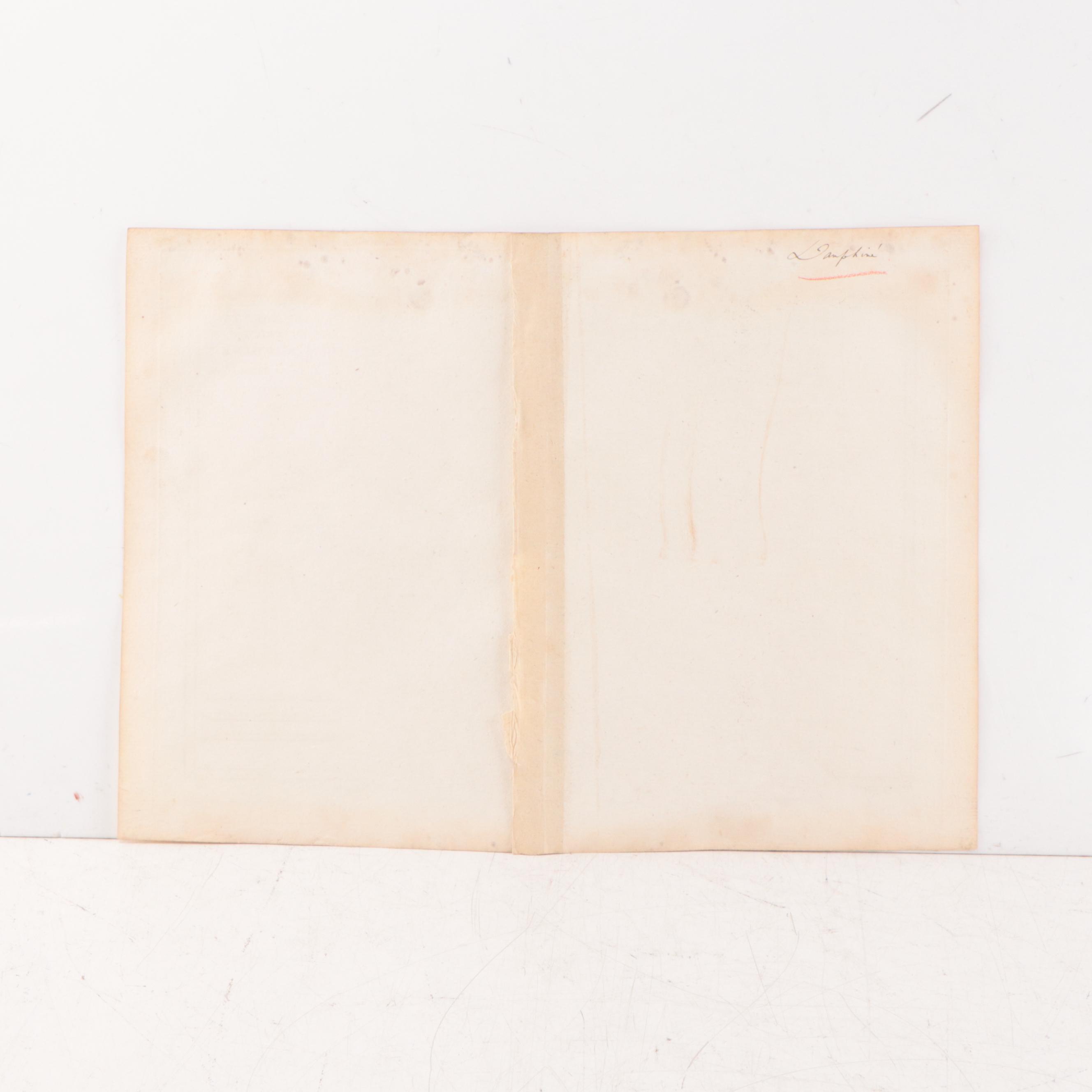 Rigobert Bonne Hand-Colored Map "Départements et Districts de Dauphné," 1790