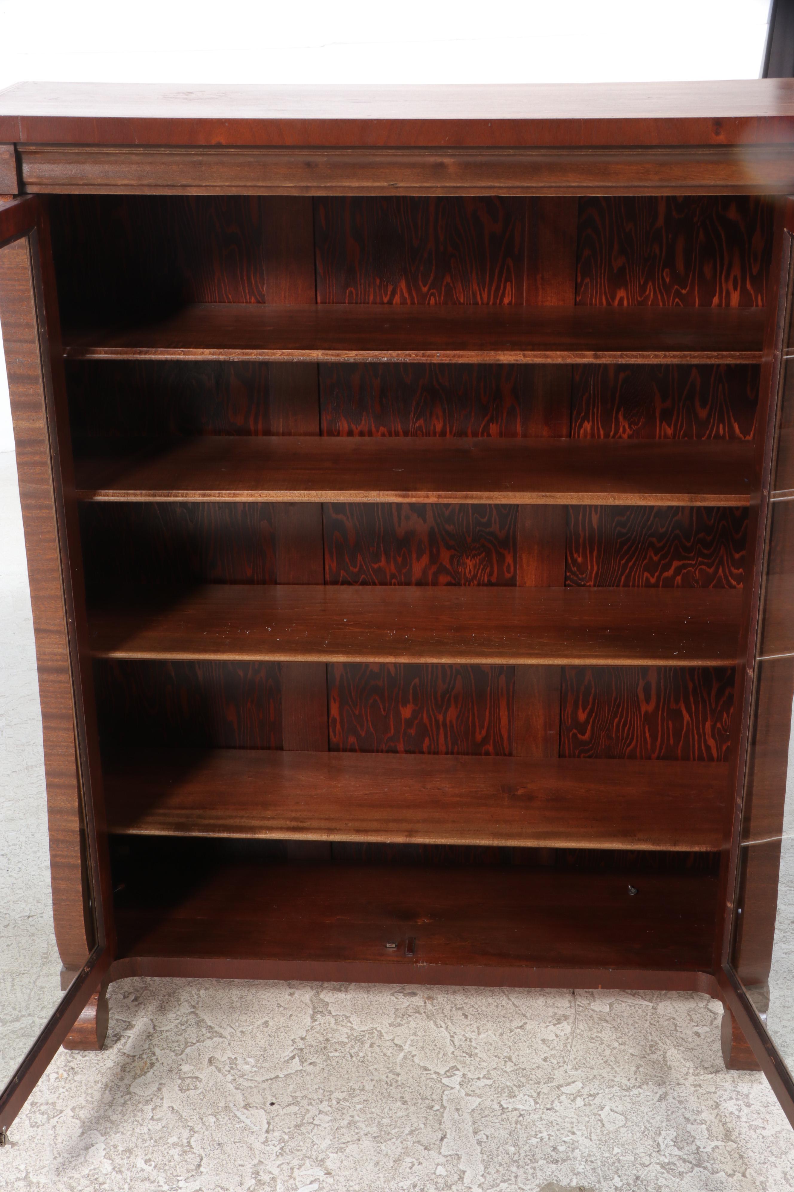 American Empire Revival Mahogany-Stained Bookcase, Early 20th Century