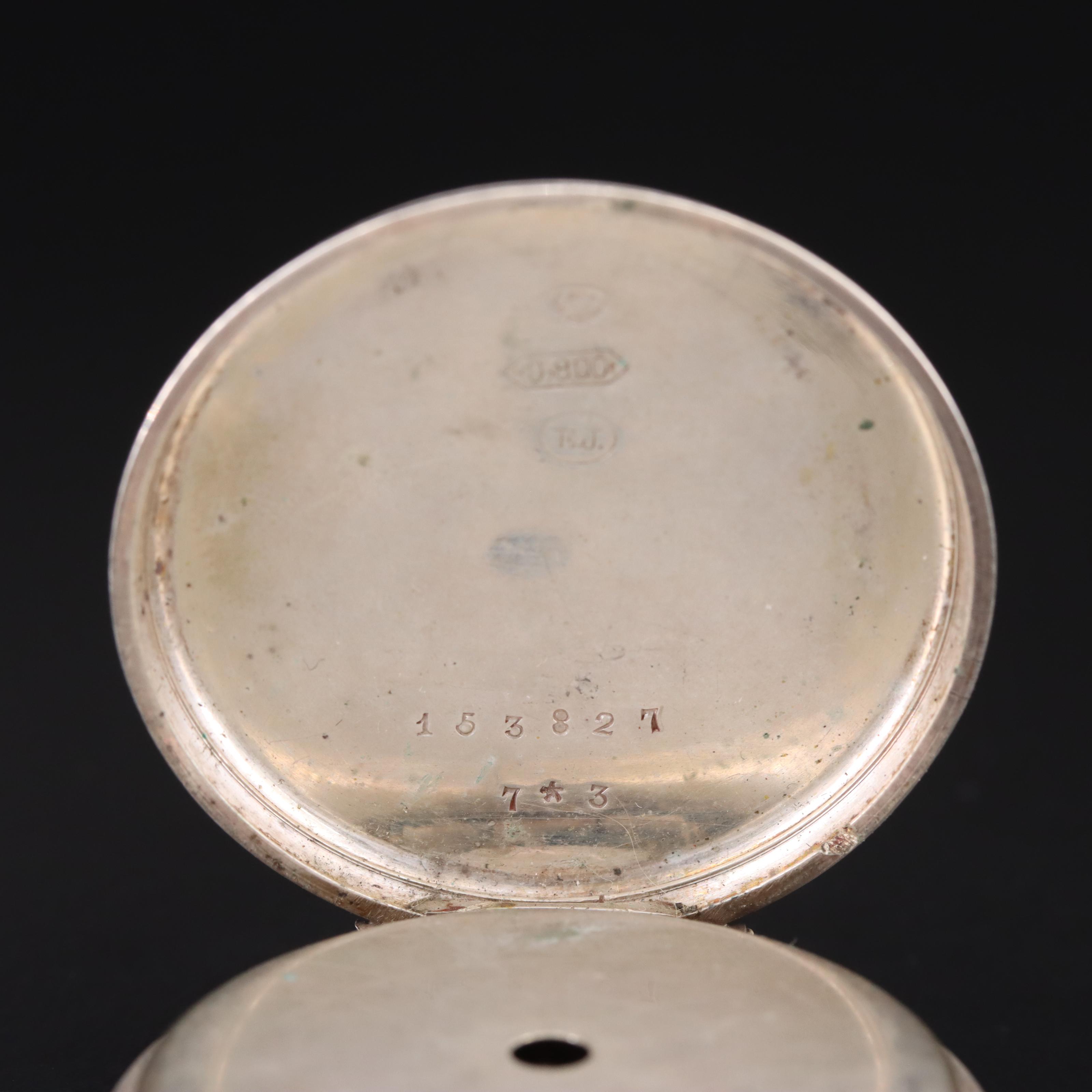 800 Silver Key Wind and Set Vintage Pocket Watch