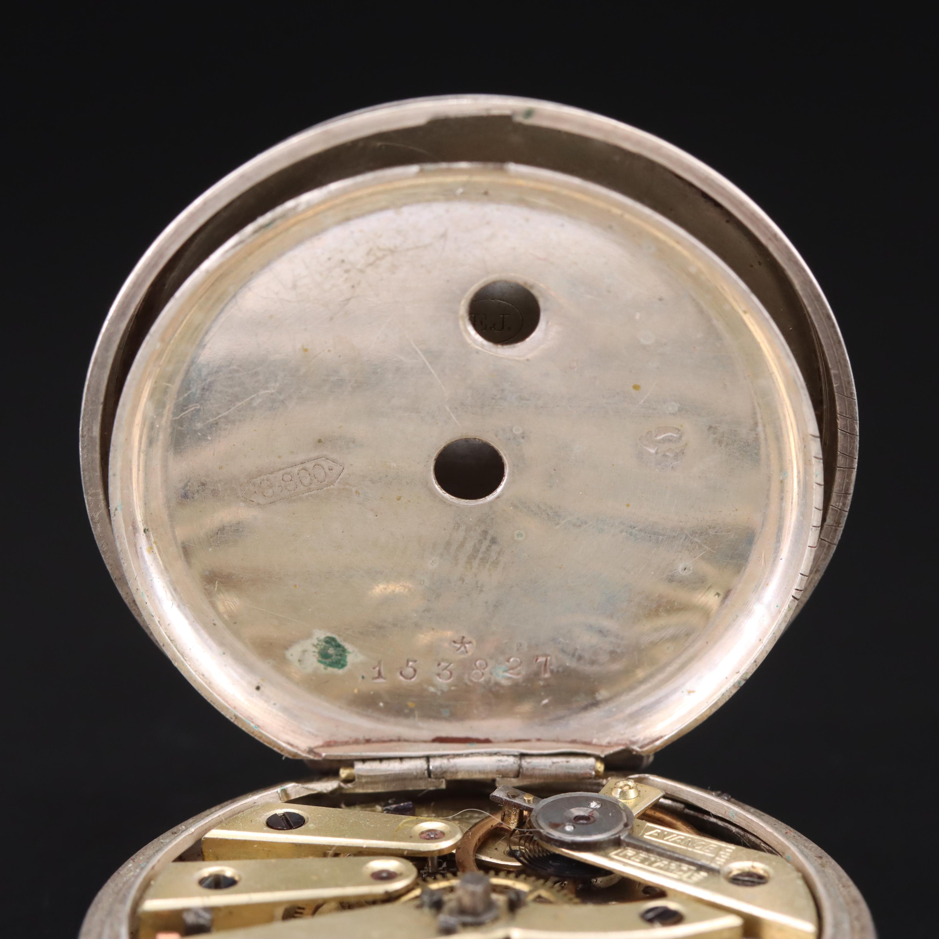 800 Silver Key Wind and Set Vintage Pocket Watch