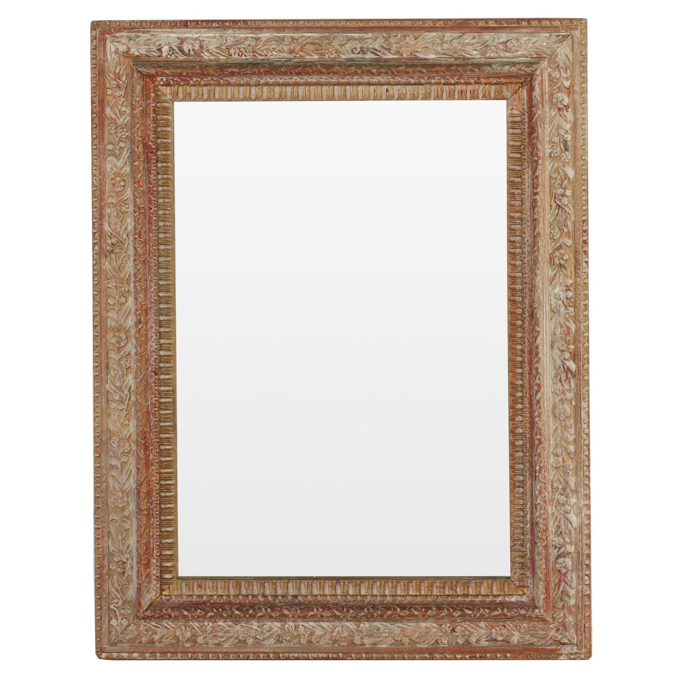 Late Victorian Painted and Parcel-Gilt Mirror, Late 19th/Early 20th Century