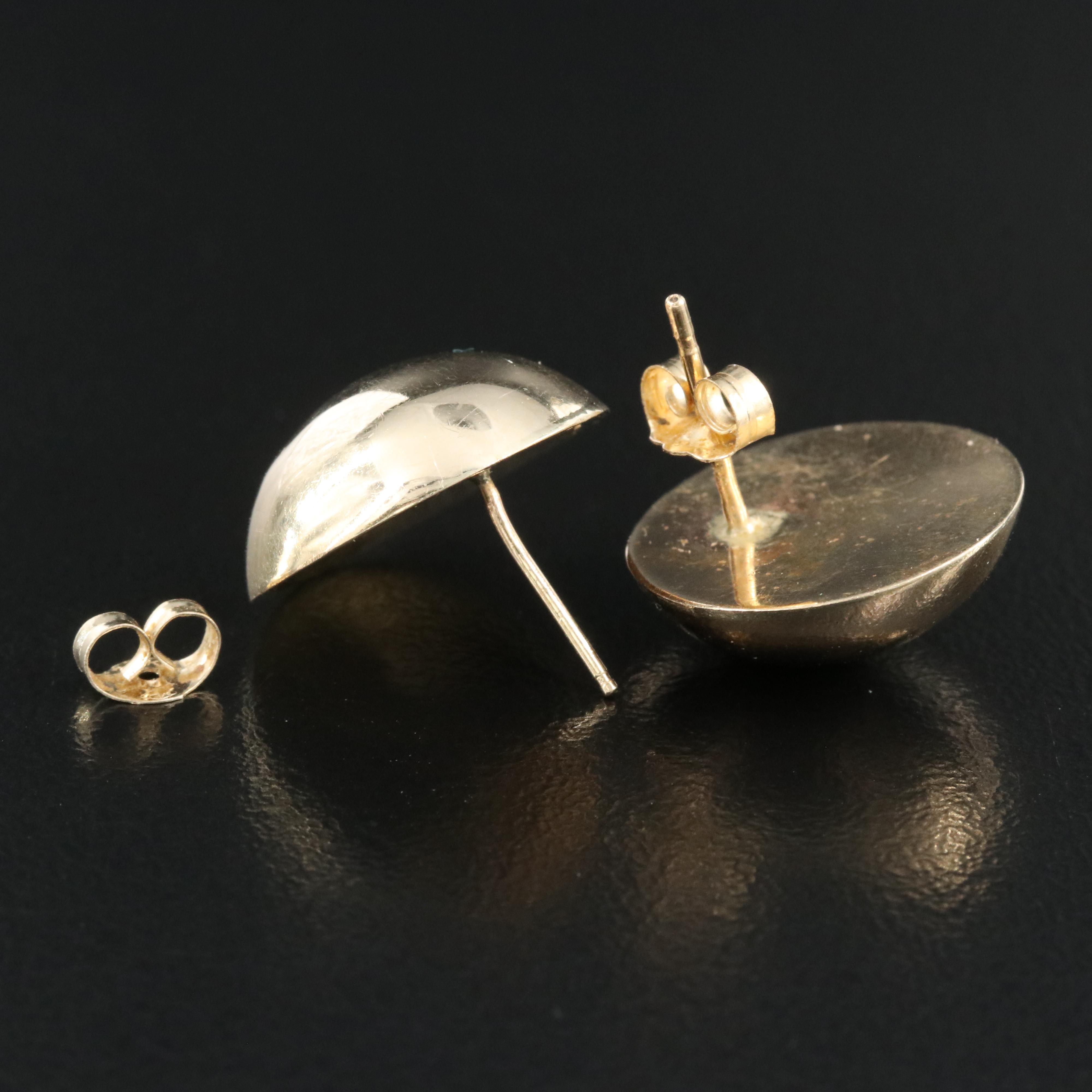 14K Button Earrings