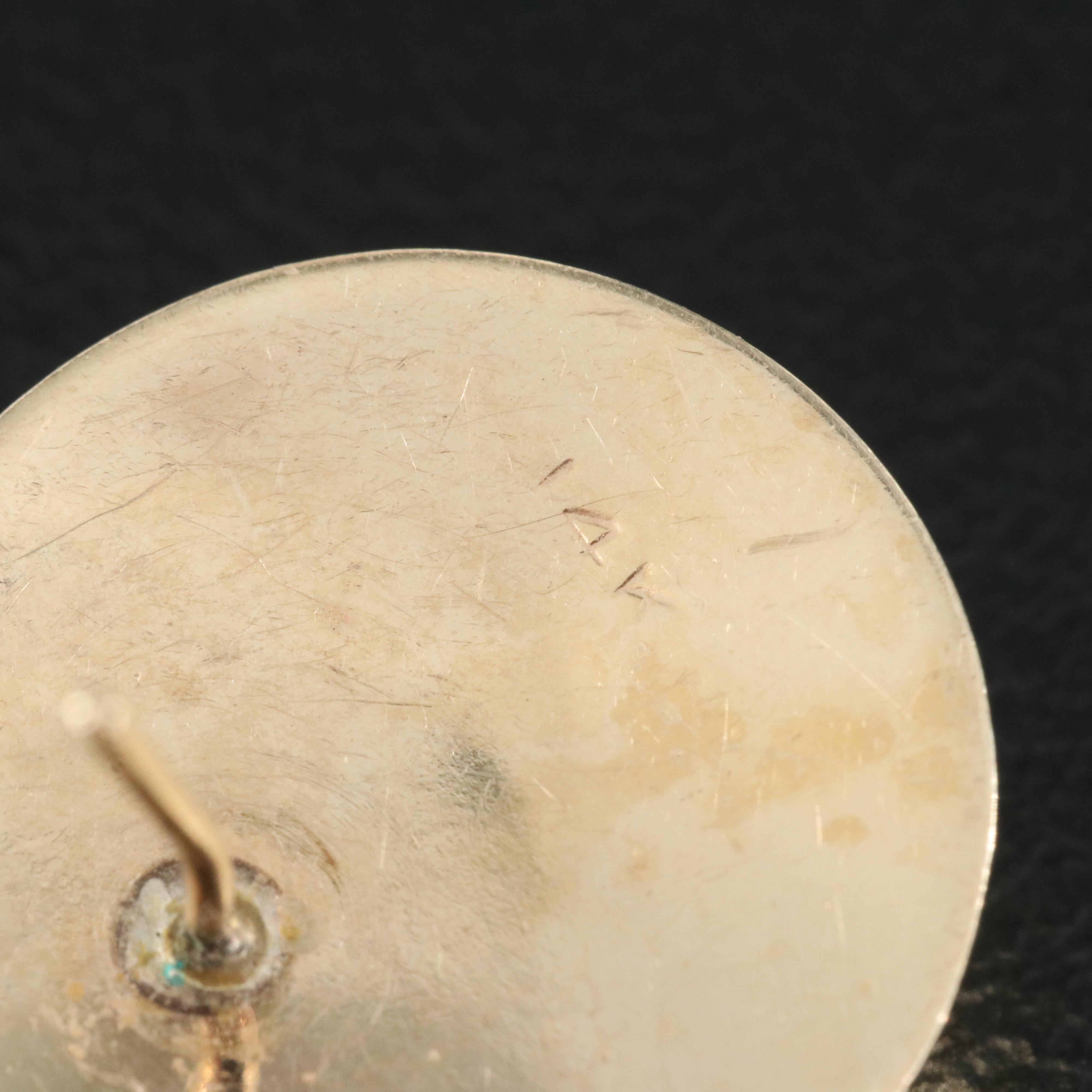 14K Button Earrings