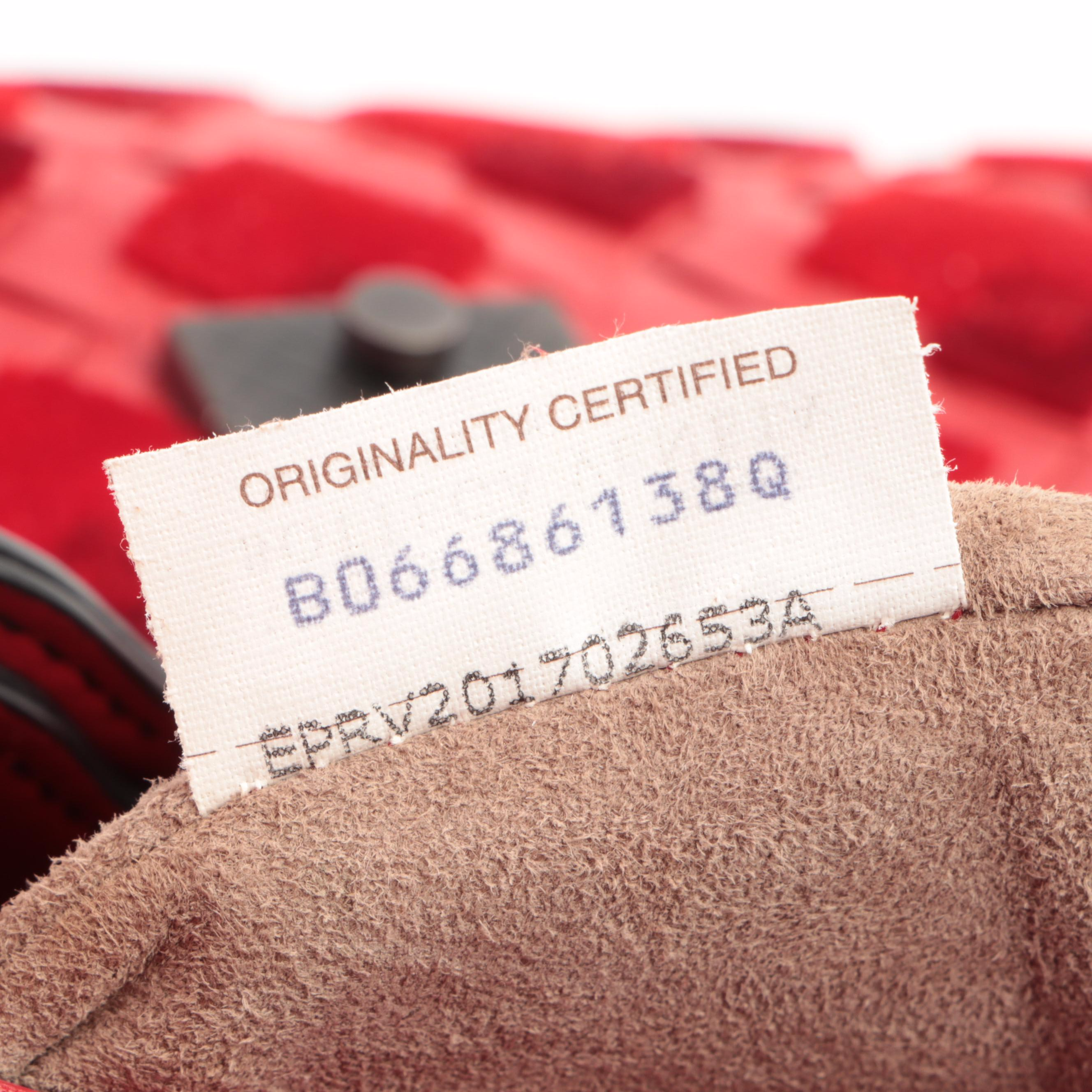 Bottega Veneta Napoli Medium Tote in Red Intrecciato Leather with Tufted Detail