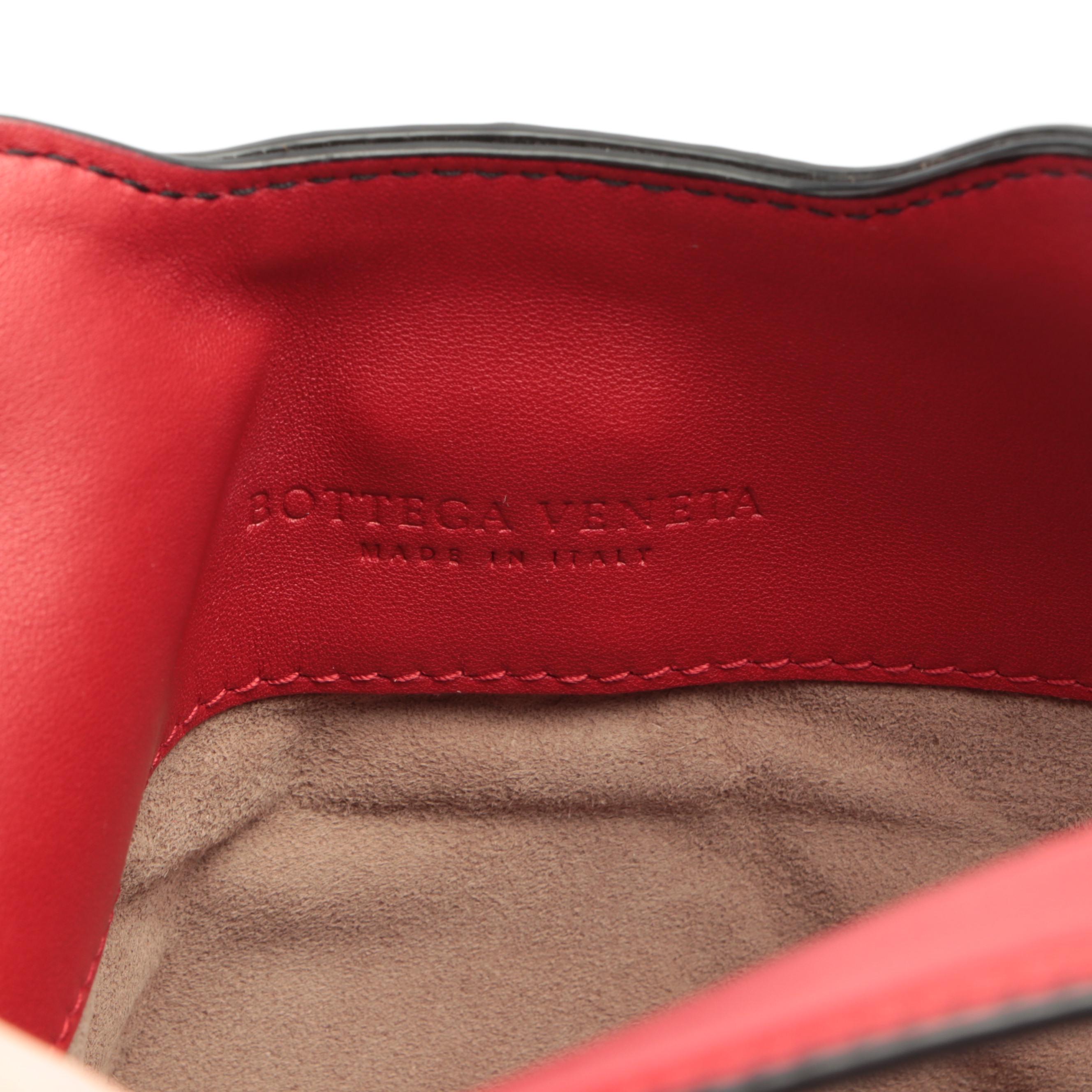 Bottega Veneta Napoli Medium Tote in Red Intrecciato Leather with Tufted Detail