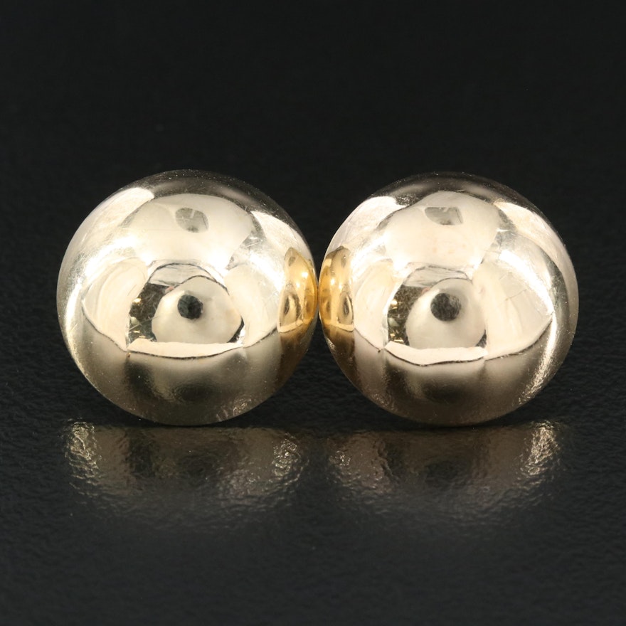 14K Button Earrings