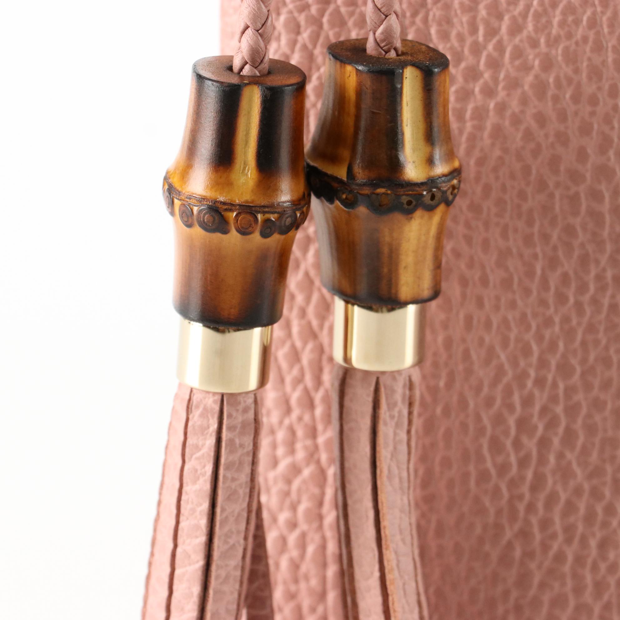 Gucci Large Bamboo Tassel Zip Clutch in Full-Grained Leather