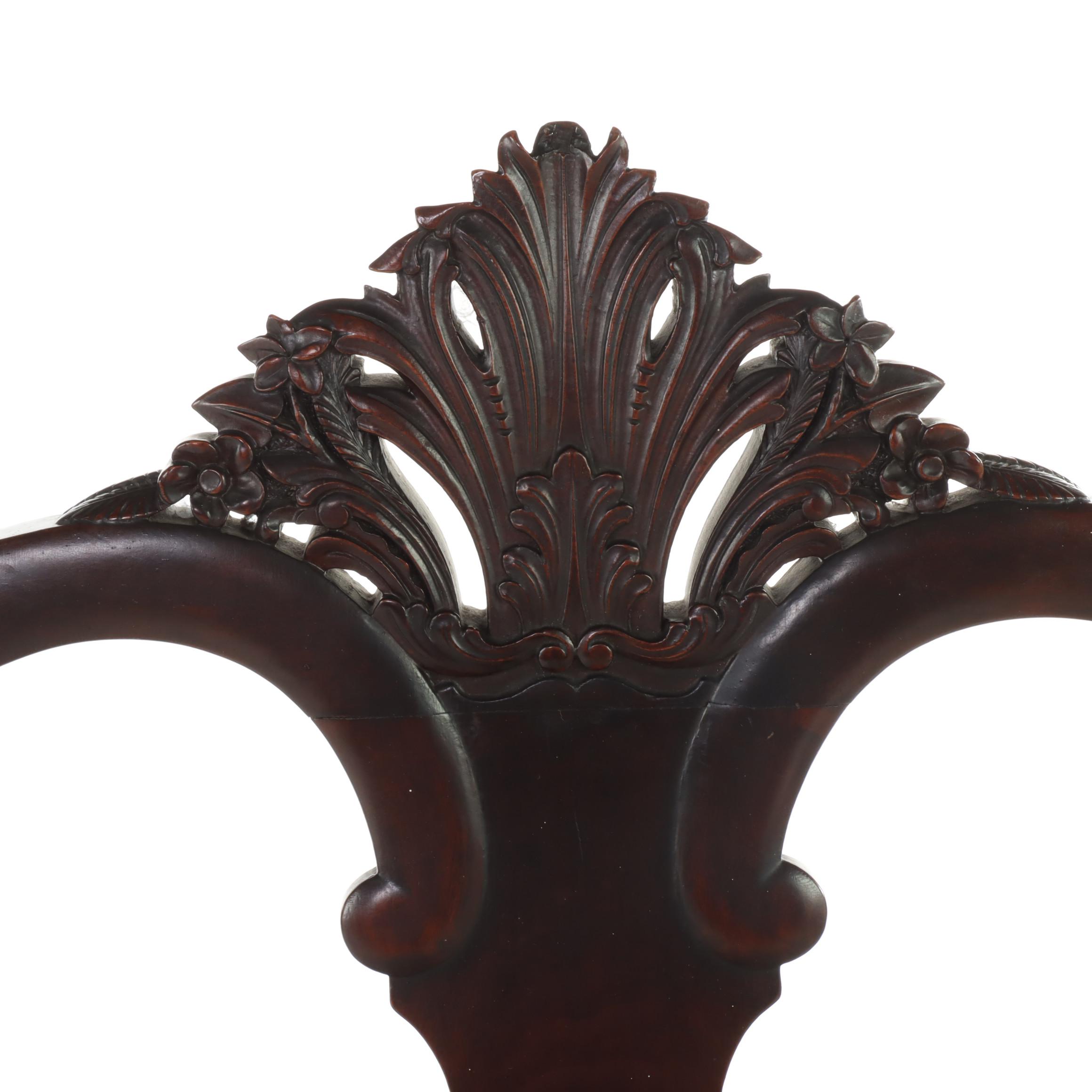 Baroque Style Carved Mahogany Side Chair, 20th Century