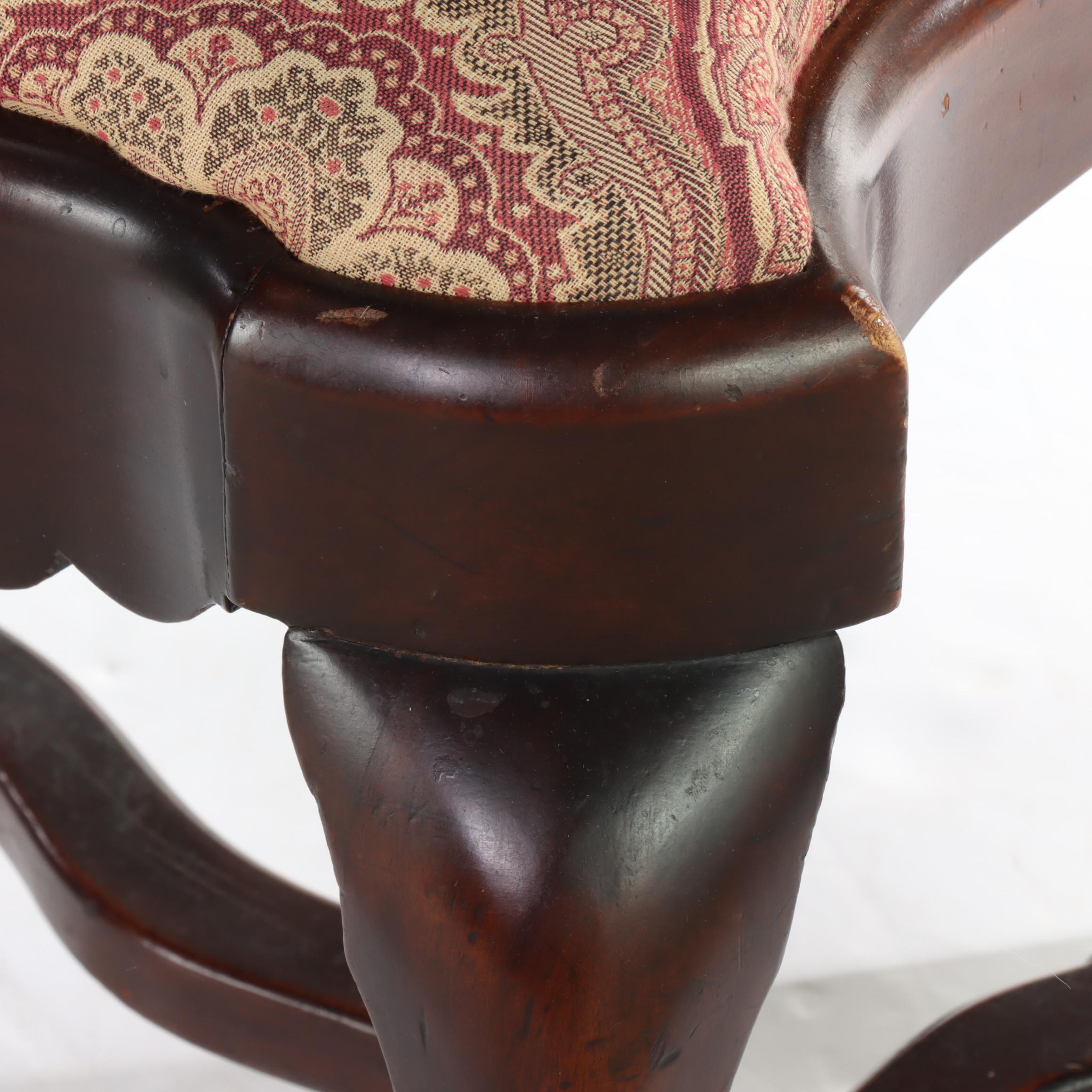 Baroque Style Carved Mahogany Side Chair, 20th Century