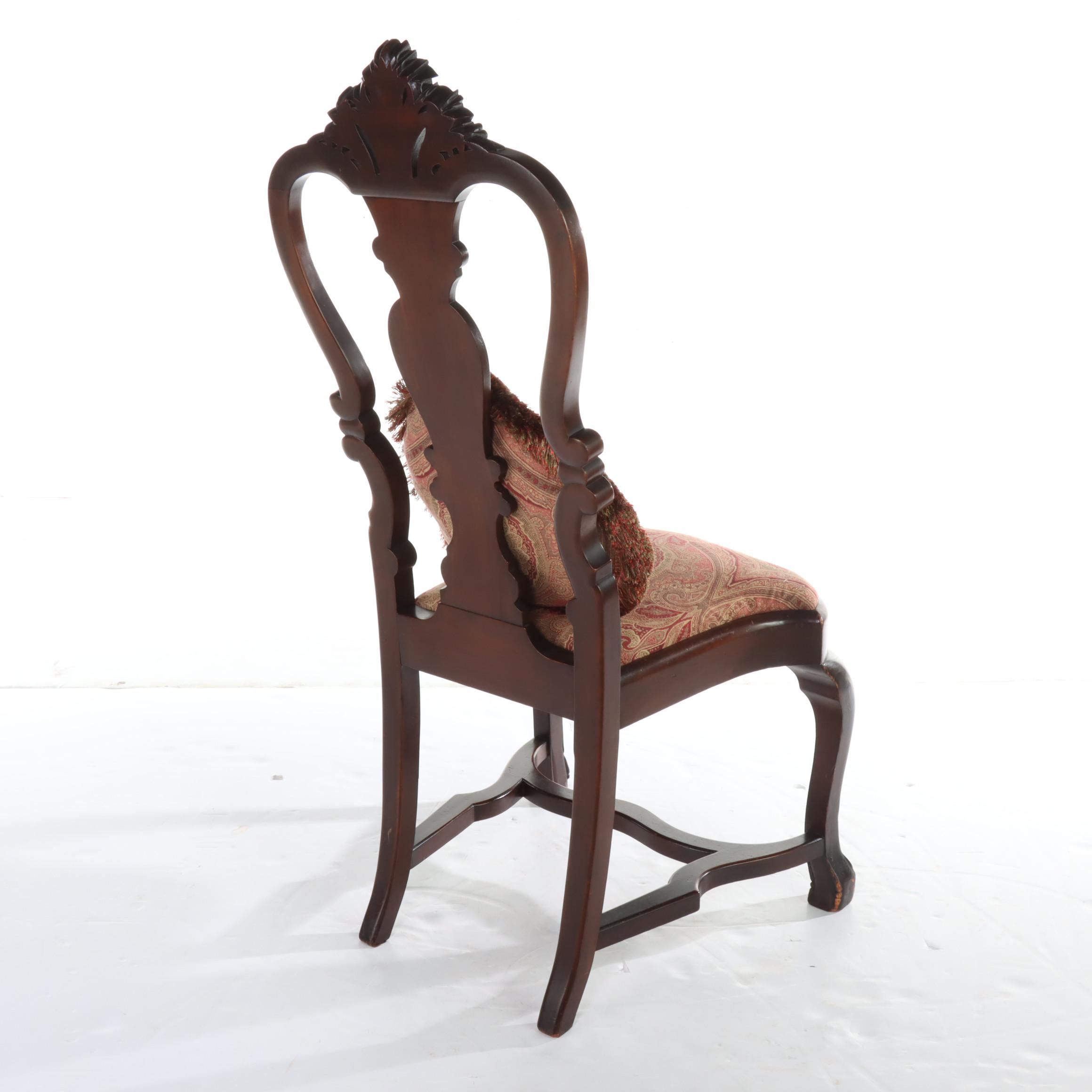 Baroque Style Carved Mahogany Side Chair, 20th Century