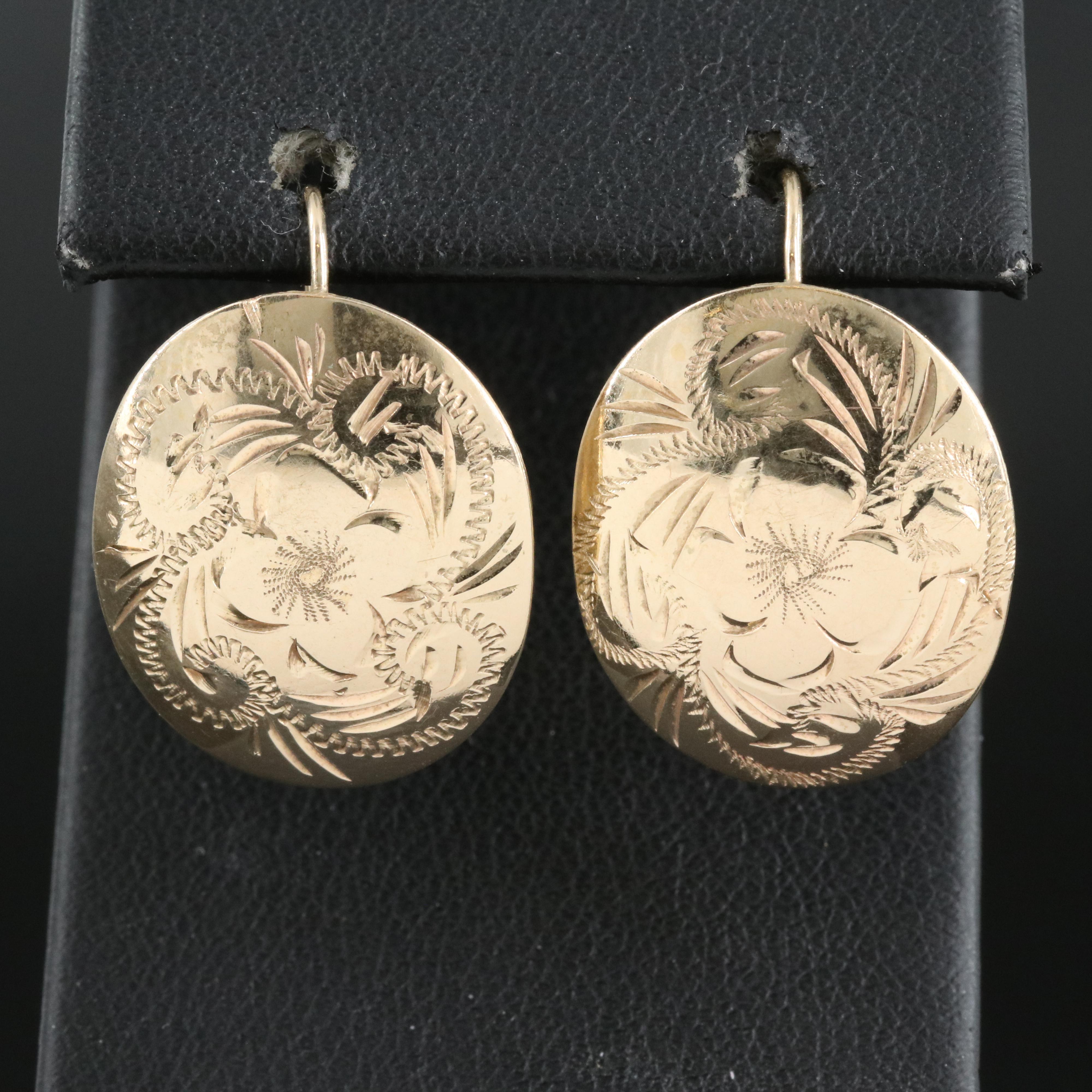 14K Patterned Earrings
