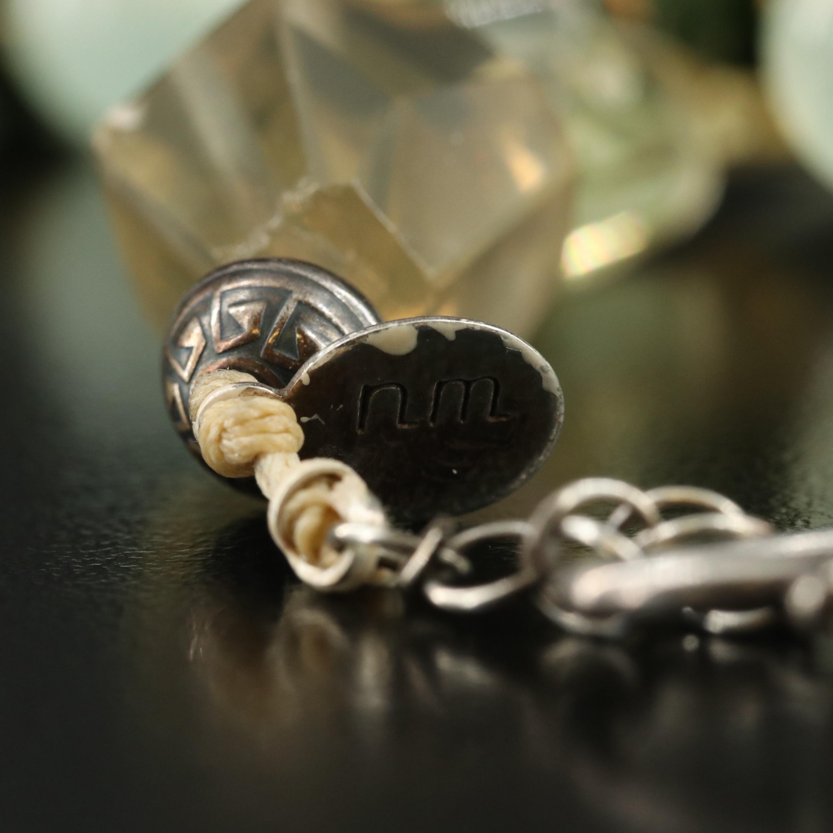 Citrine, Serpentine and Sterling Featured in Necklace Pairing