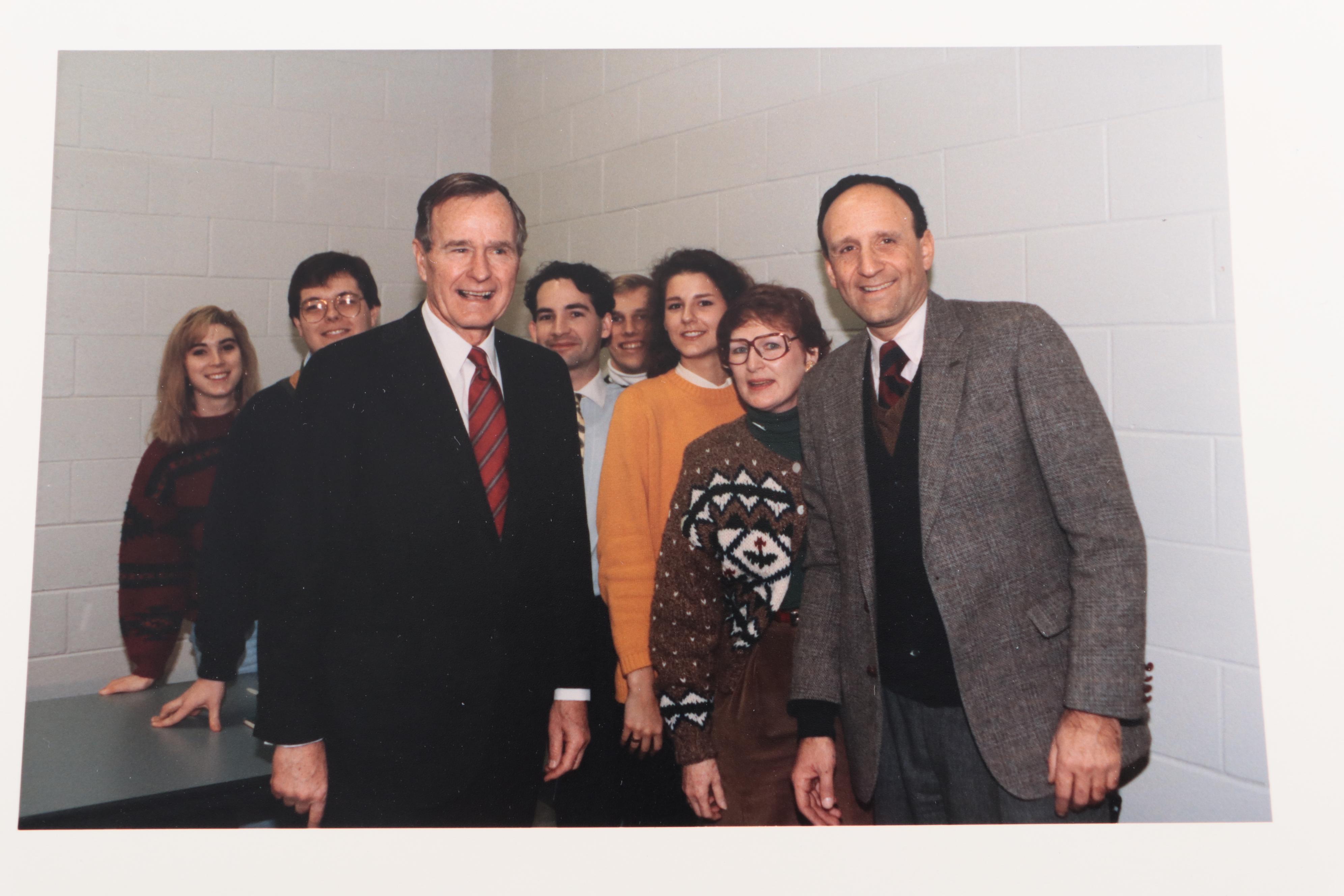 George H.W. Bush and Barbra Bush Signed Newspaper with Campaign Photos