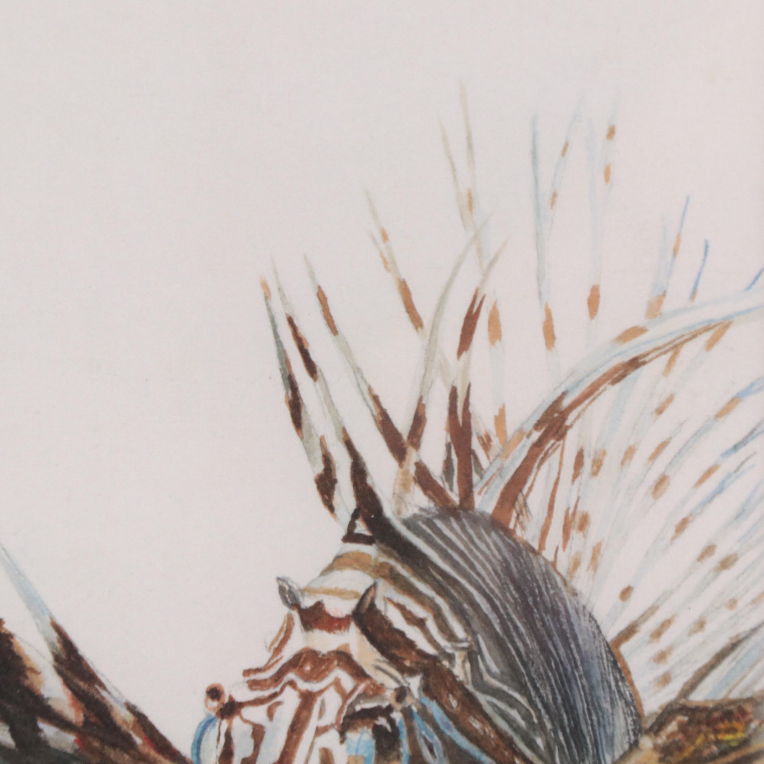 Offset Lithograph After Patricia Faber of Angel Fish