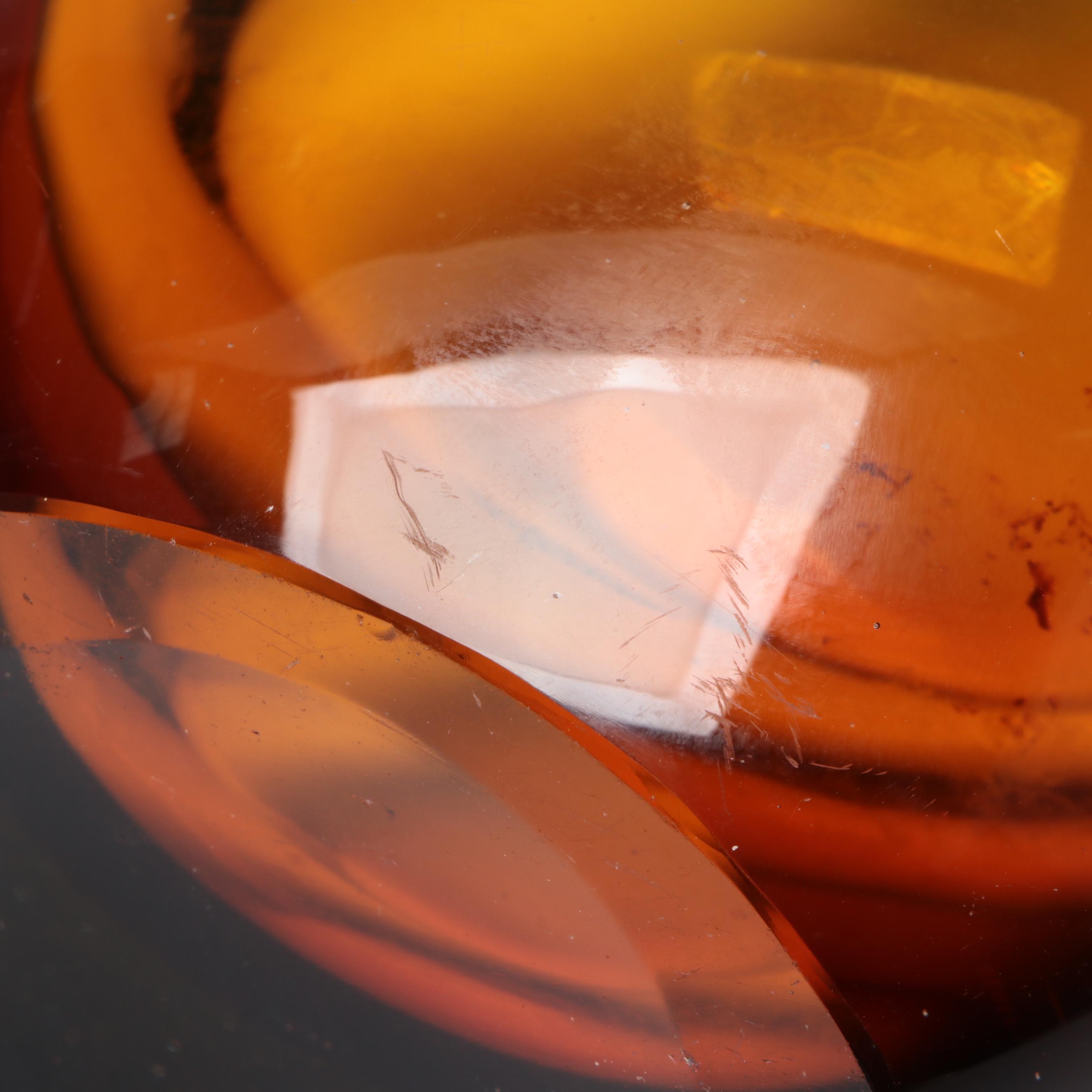 Ground Rim Blown Sommerso Glass Teardrop Vase