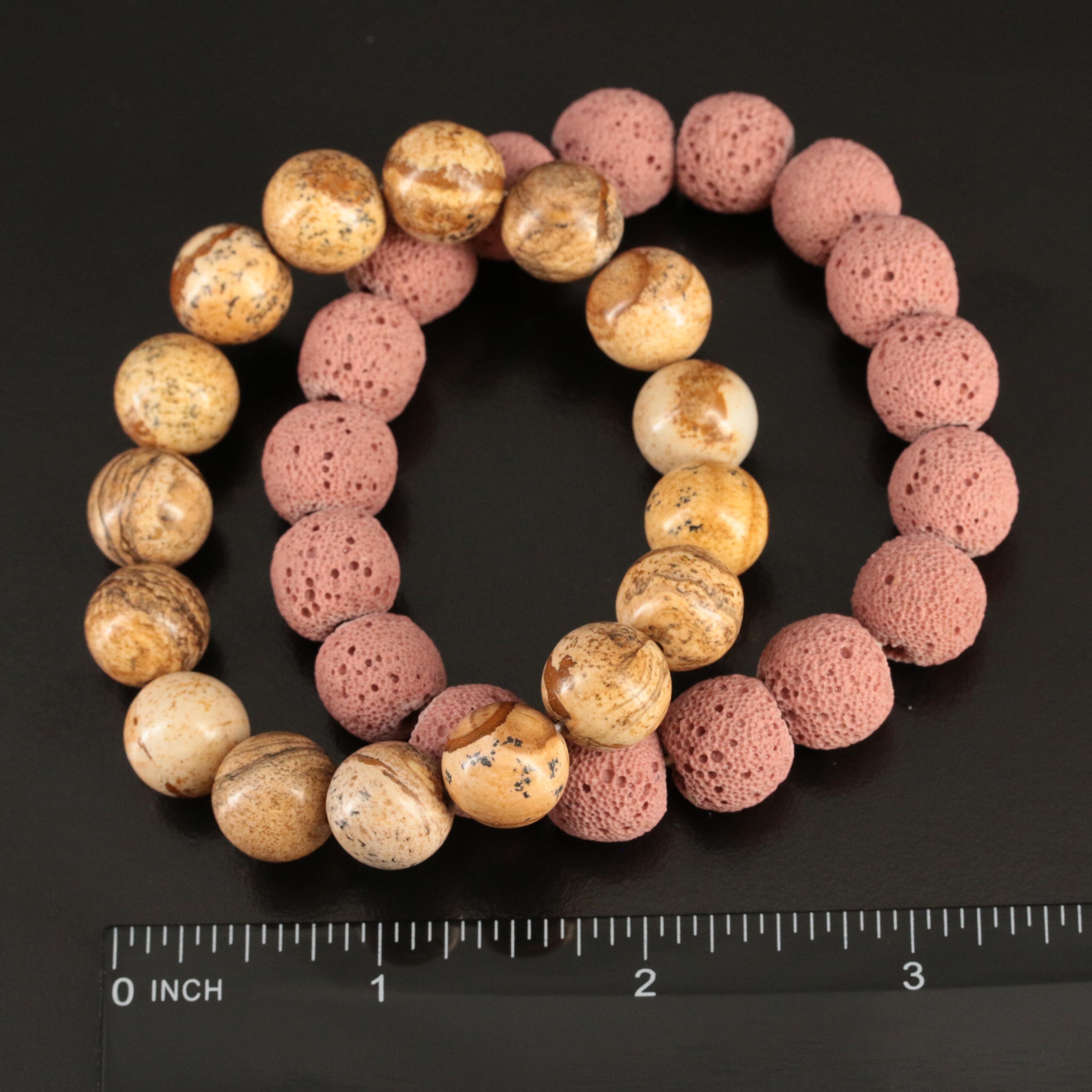 Coral, Magnesite and Jasper Bracelets
