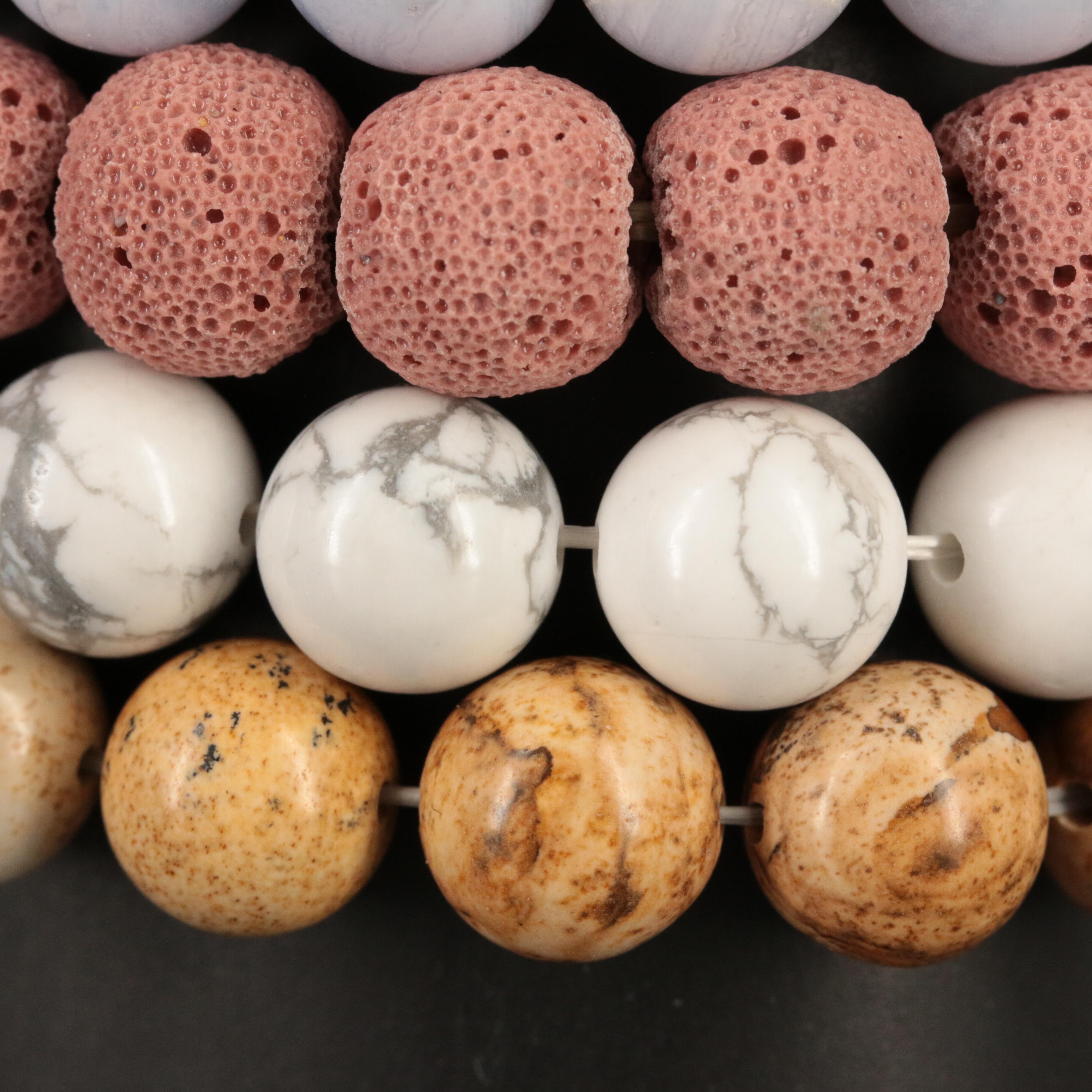 Coral, Magnesite and Jasper Bracelets