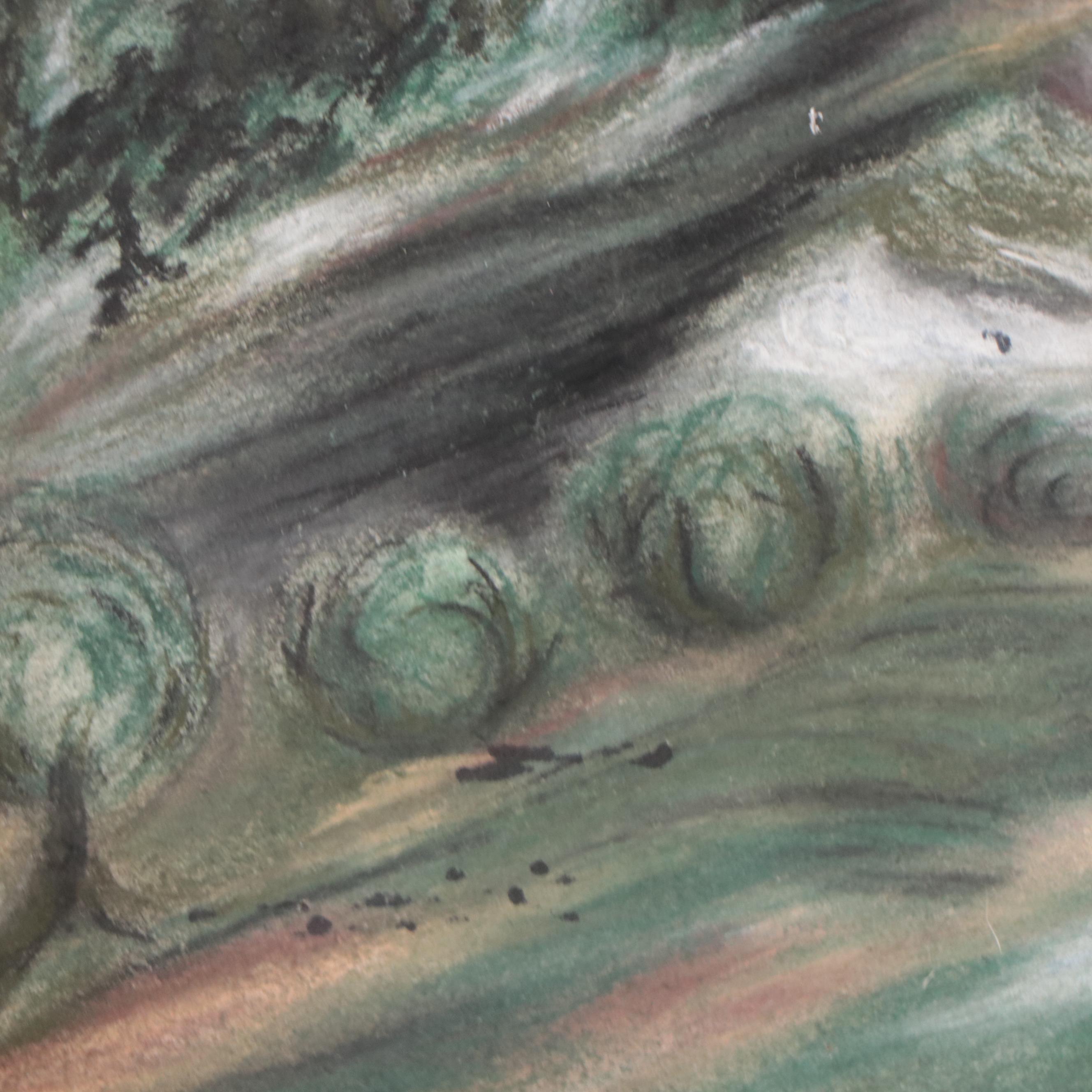 Abstract Pastel Drawing of Landscape