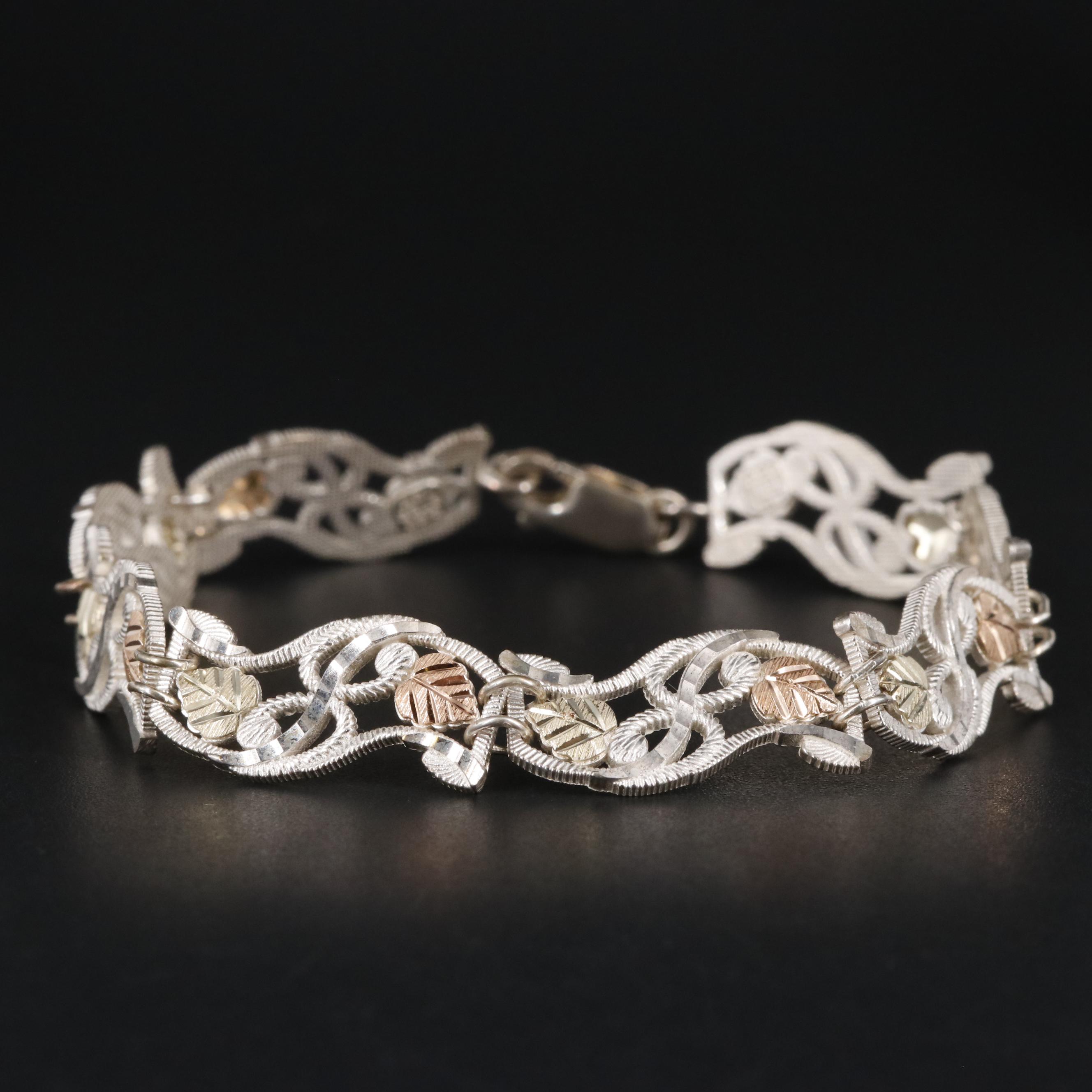 Sterling Silver and 14K Gold Accent Bracelet