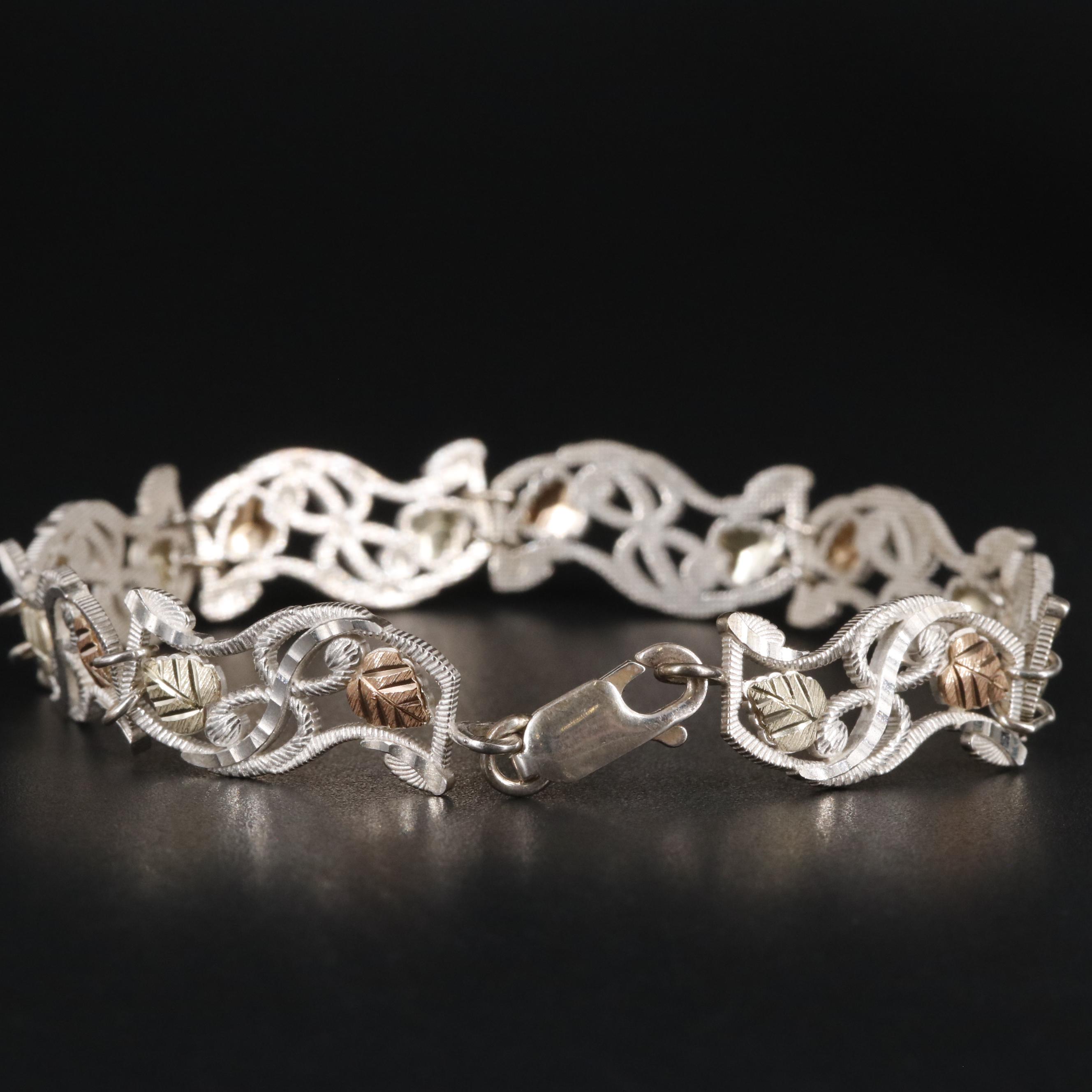 Sterling Silver and 14K Gold Accent Bracelet