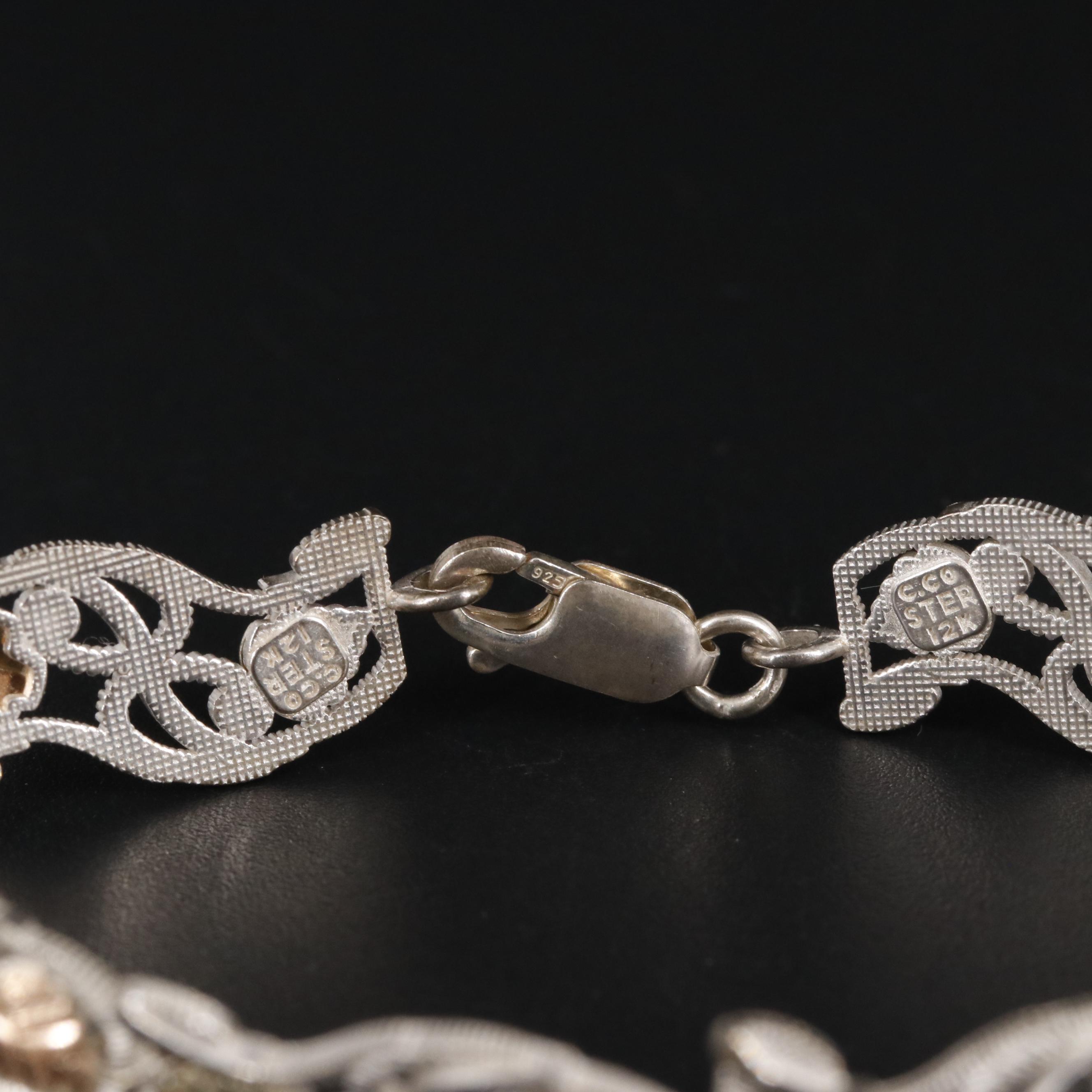 Sterling Silver and 14K Gold Accent Bracelet