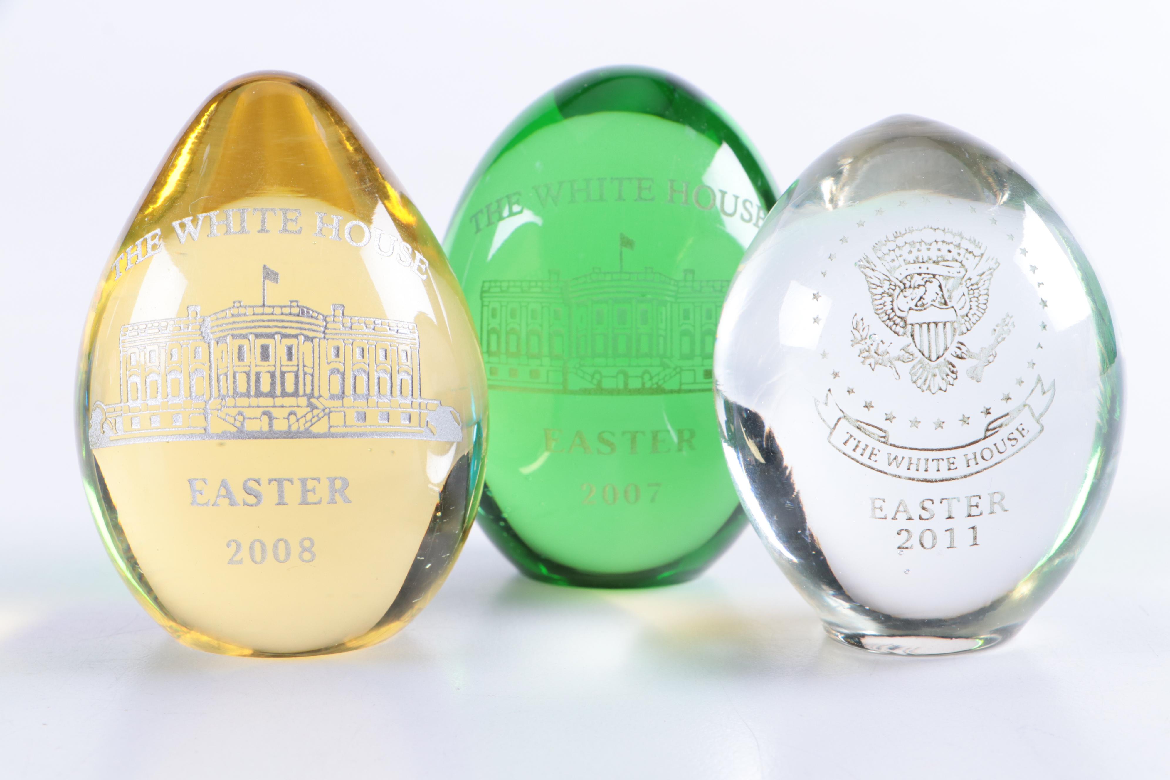 White House Glass Annual Easter Egg Paperweights